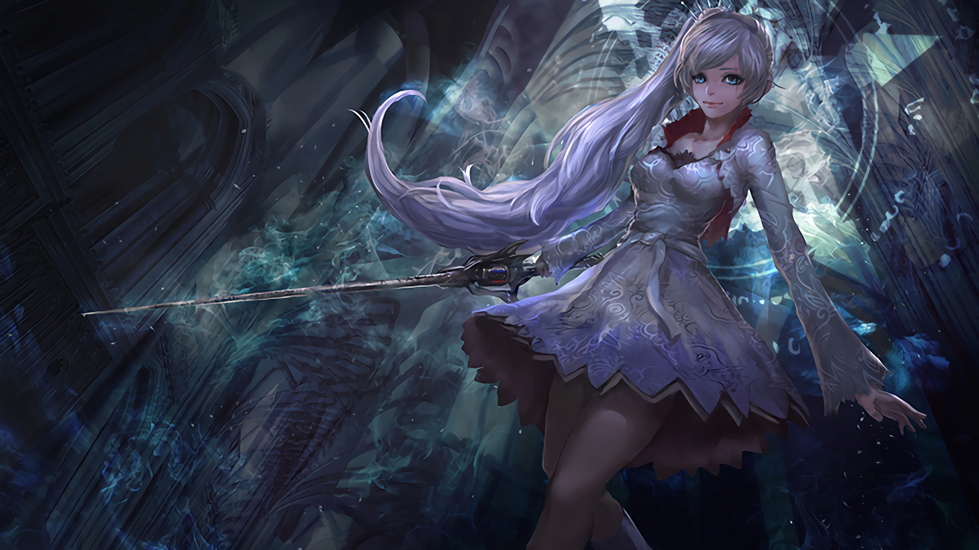 Weiss Schnee from RWBY with sword HD Wallpaper