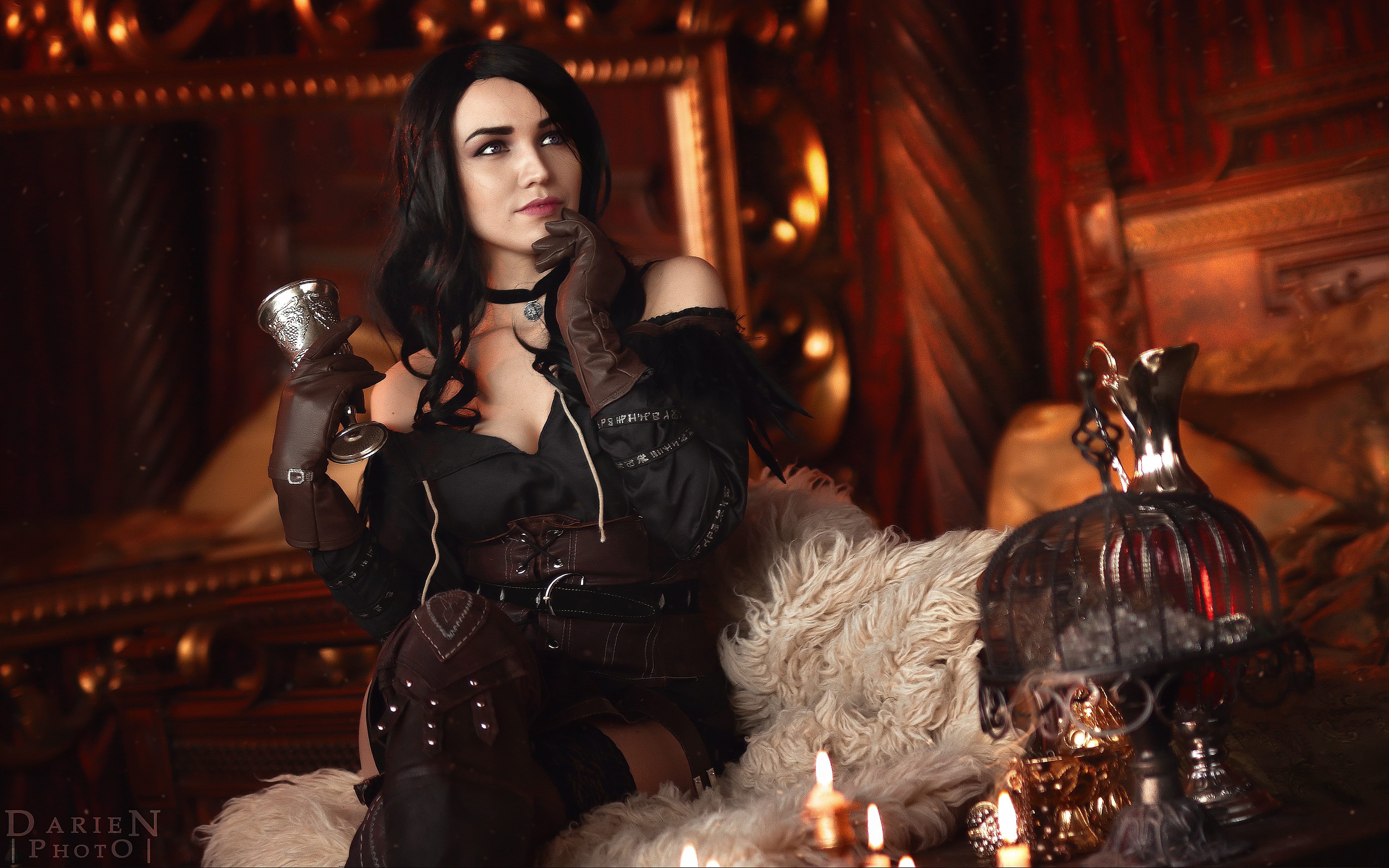 Yennefer of Vengerberg holding a goblet HD Wallpaper
