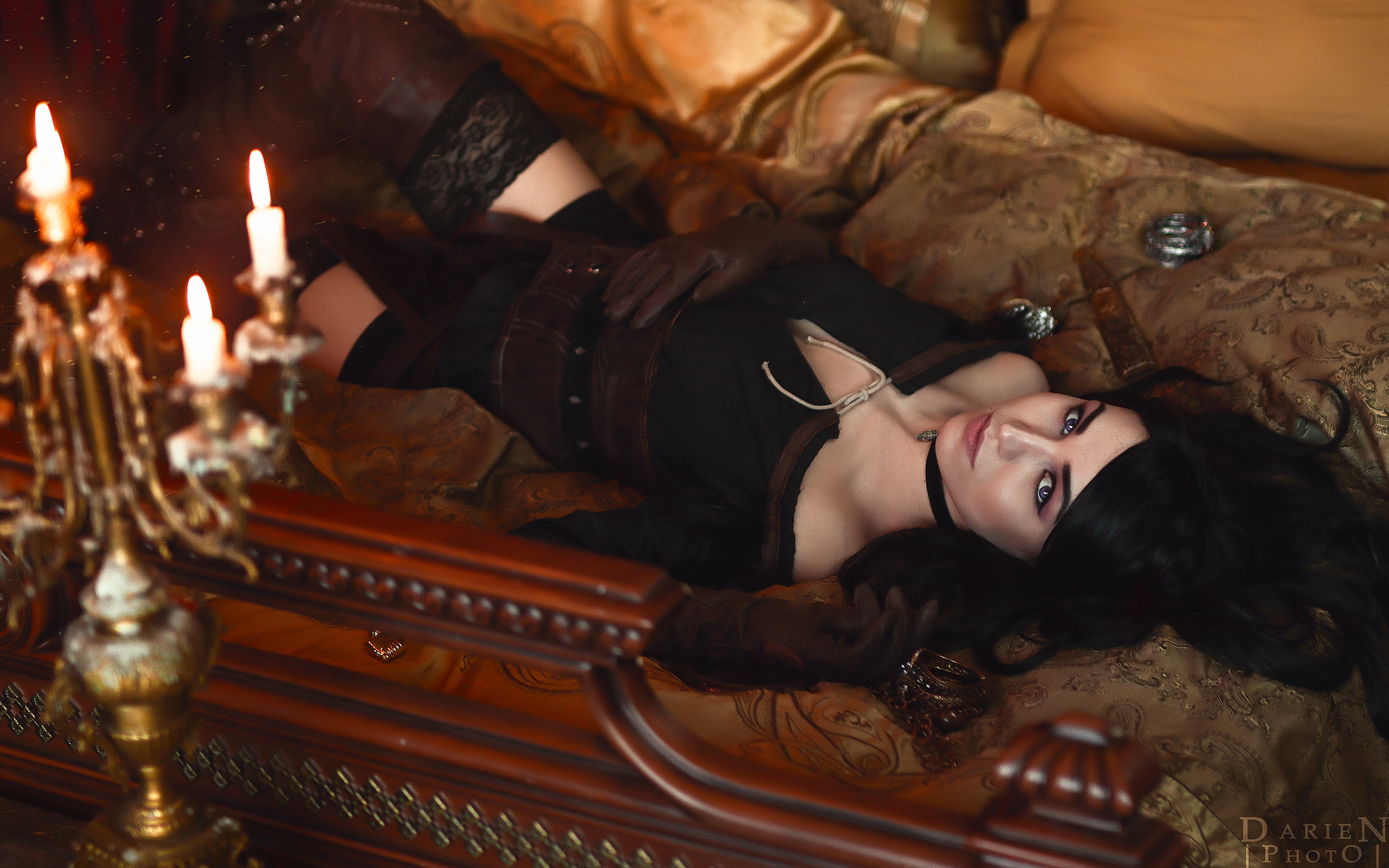 Yennefer of Vengerberg lying on a bed HD Wallpaper