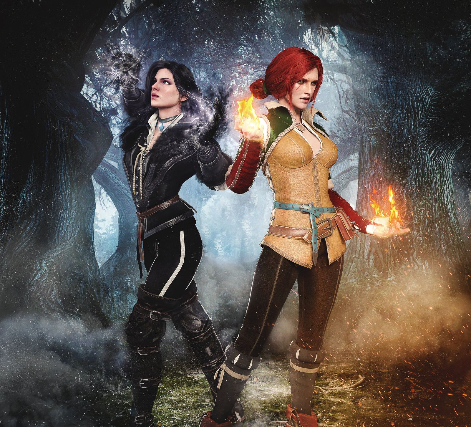 Yennefer and Triss from The Witcher HD Wallpaper