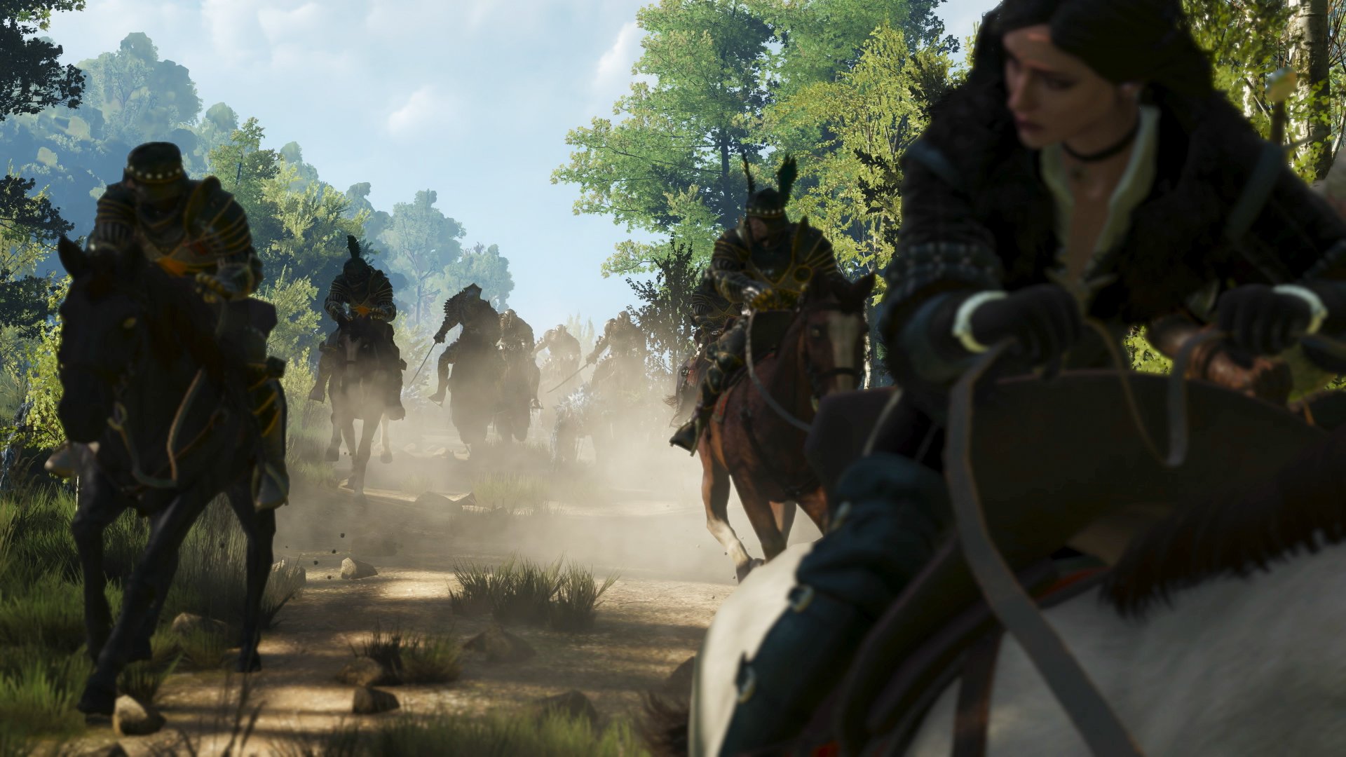 Yennefer of Vengerberg on horseback with a group HD Wallpaper