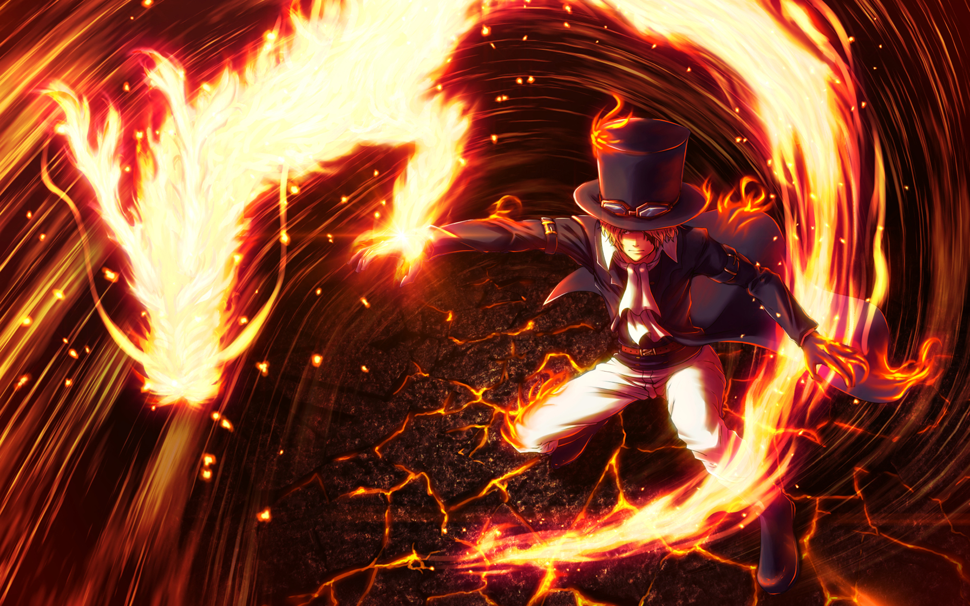 Sabo from One Piece with a fire dragon HD Wallpaper