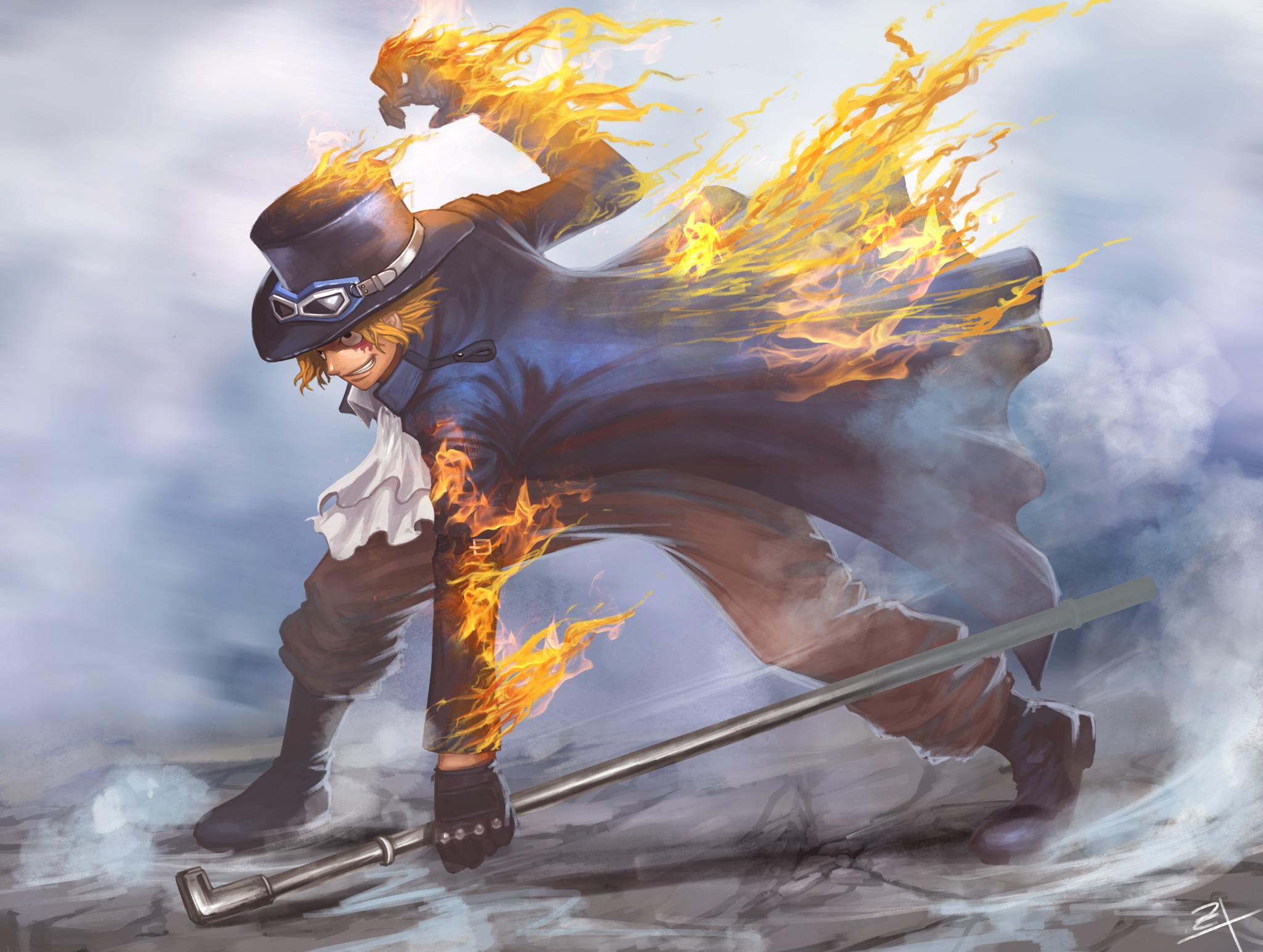Sabo from One Piece with fire HD Wallpaper