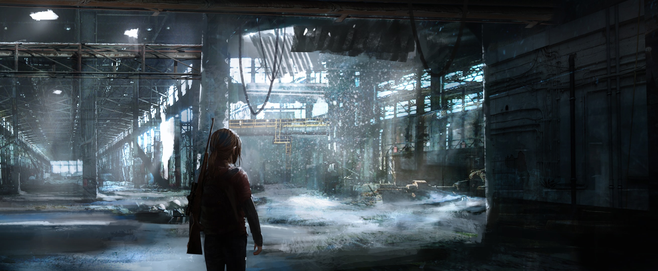Ellie from The Last of Us in an abandoned factory HD Wallpaper