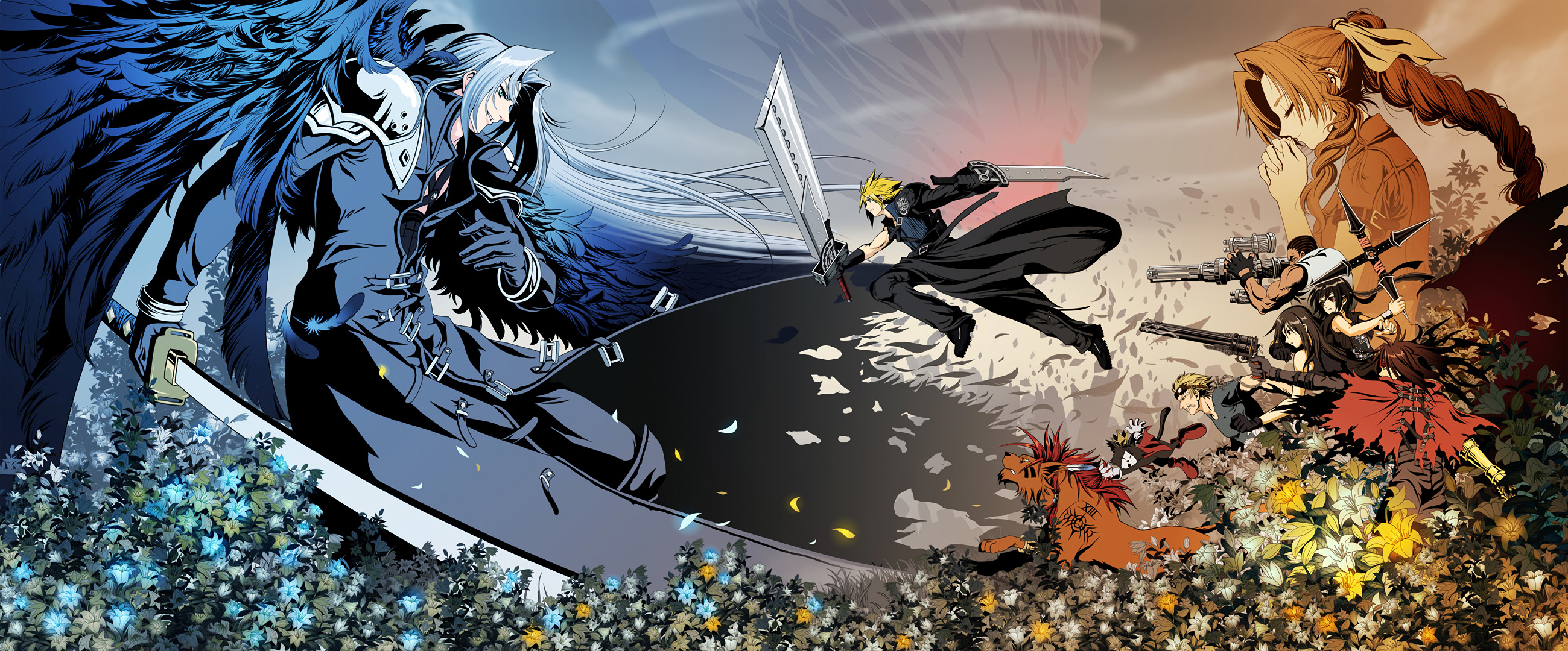 Sephiroth and Cloud from Final Fantasy VII HD Wallpaper