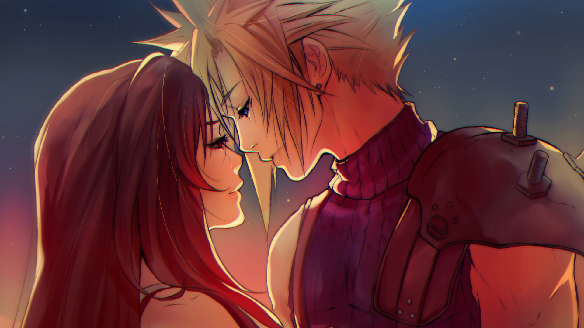 Cloud Strife and Tifa Lockhart from Final Fantasy VII HD Wallpaper