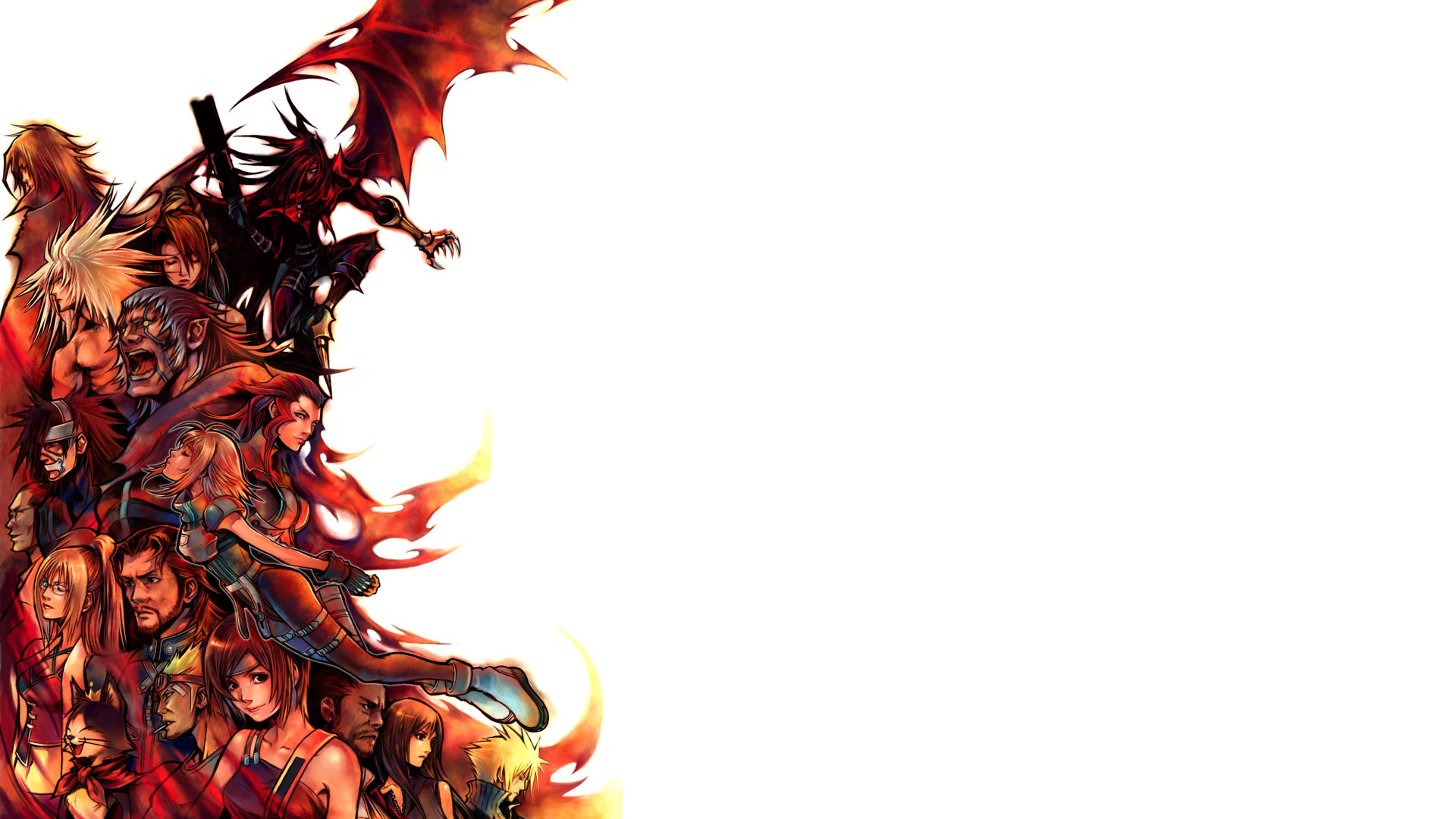 Final Fantasy Characters and a Demon HD Wallpaper