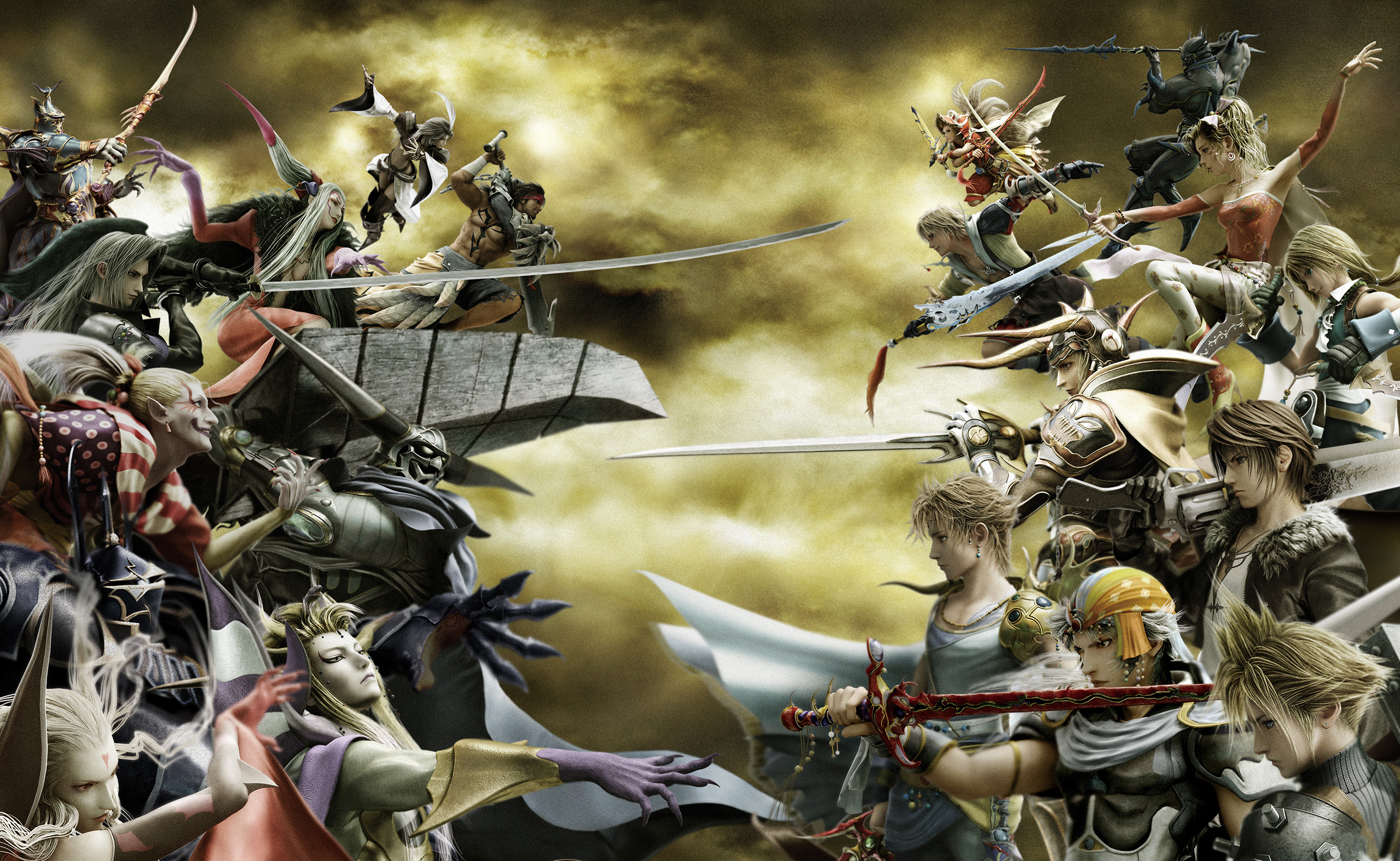Final Fantasy characters in battle HD Wallpaper