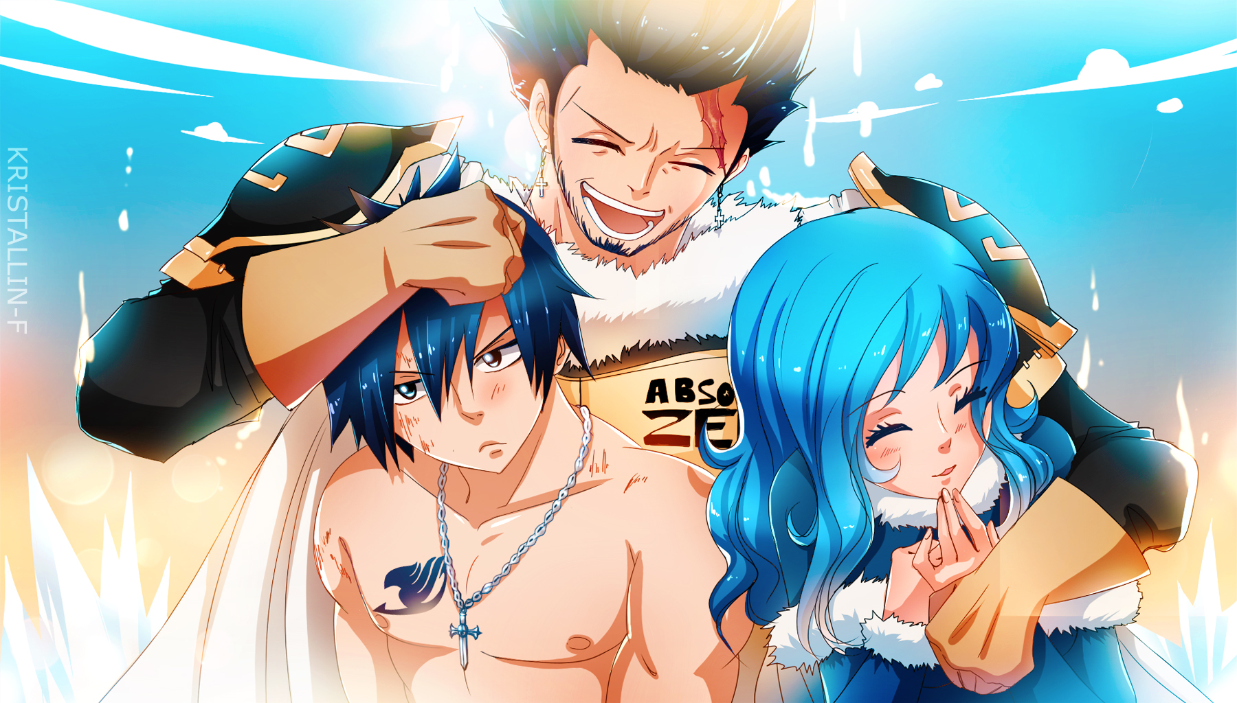 Gray Fullbuster, Juvia Lockser, and Silver Fullbuster from Fairy Tail HD Wallpaper
