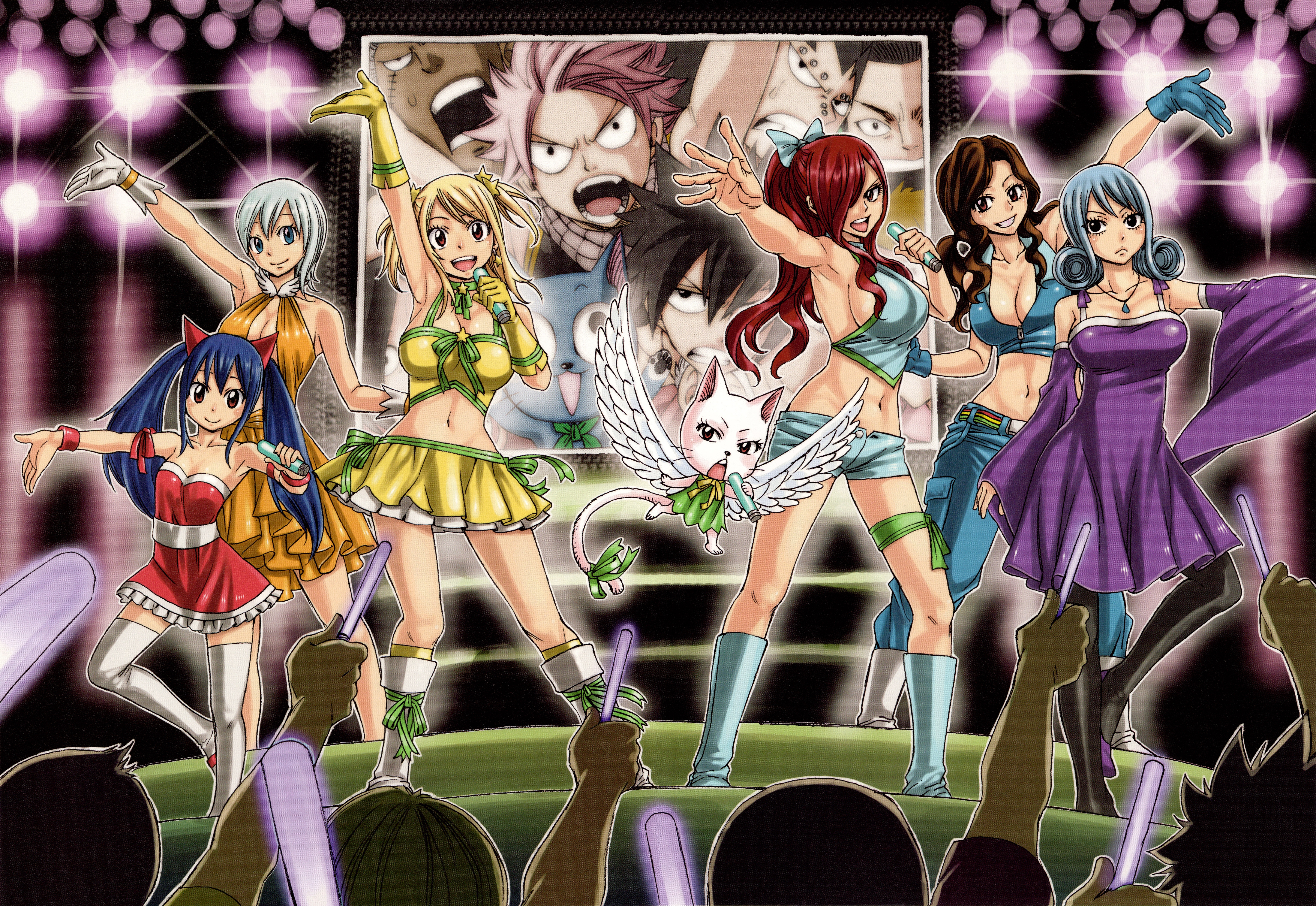 Fairy Tail Girls Singing on Stage HD Wallpaper