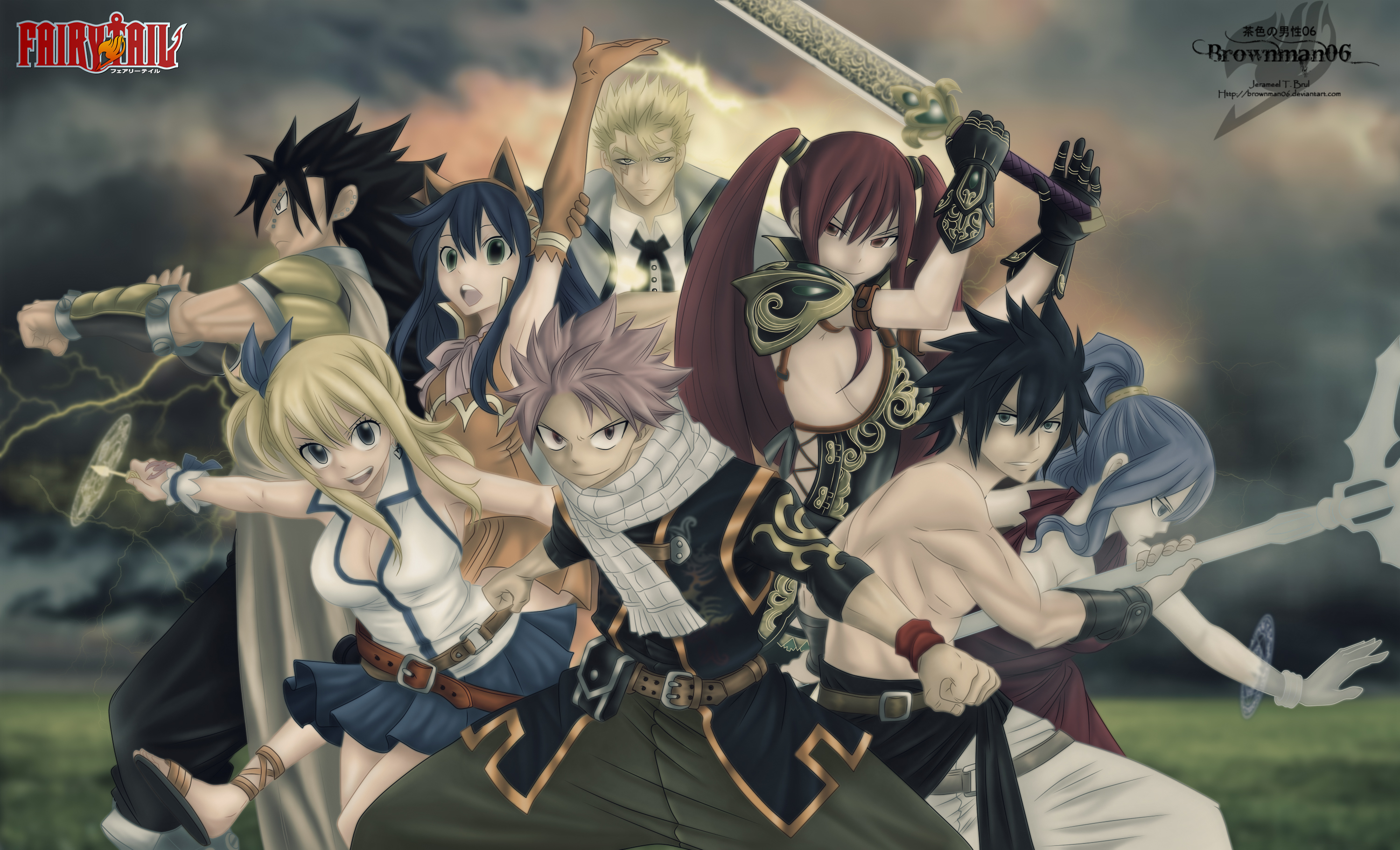Fairy Tail characters in battle HD Wallpaper