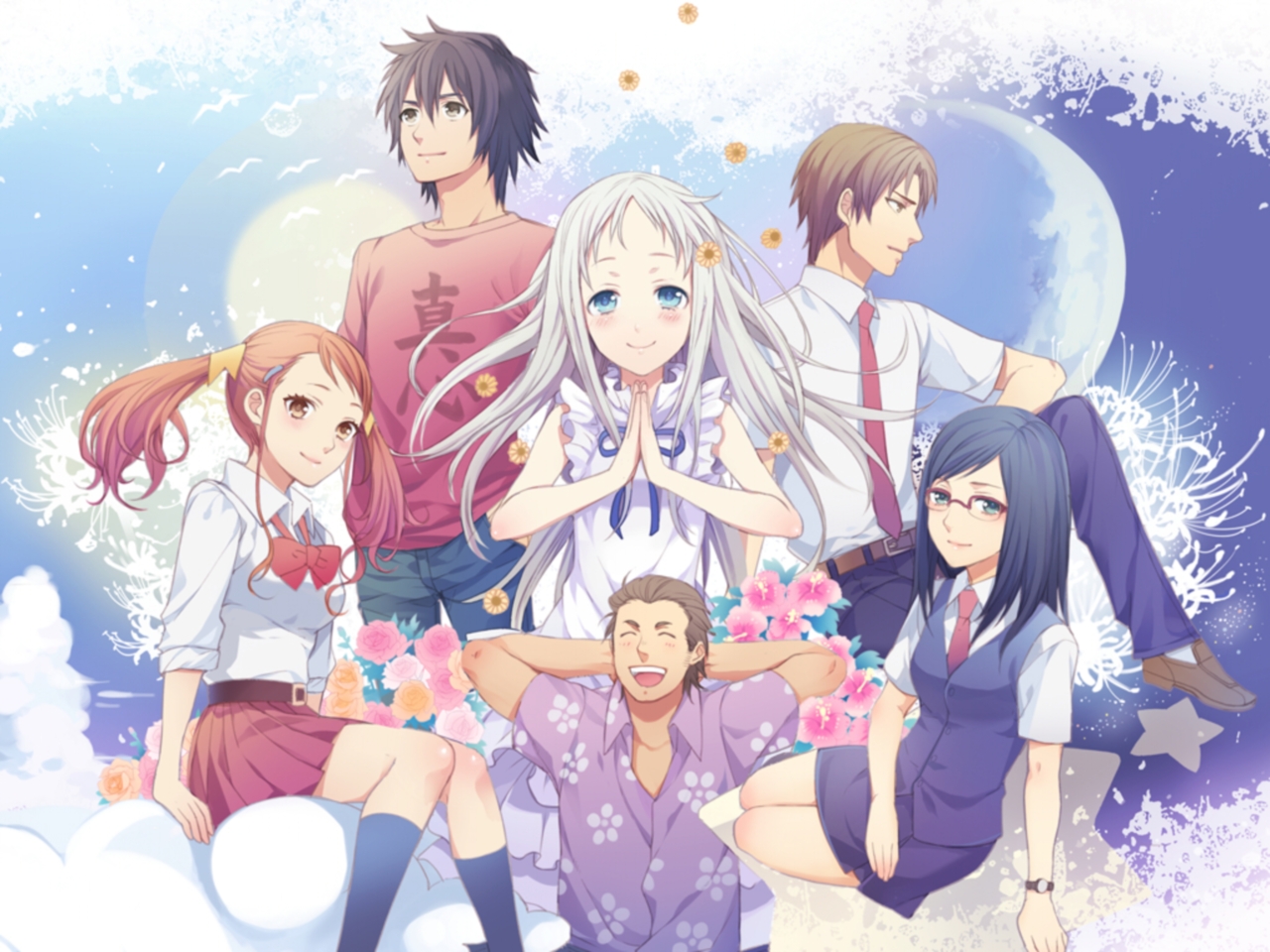 Anohana: The Flower We Saw That Day Meiko Honma and friends HD Wallpaper