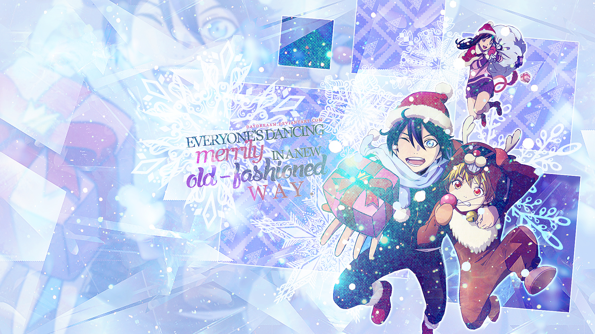 Yato and Yukine from Noragami Christmas HD Wallpaper