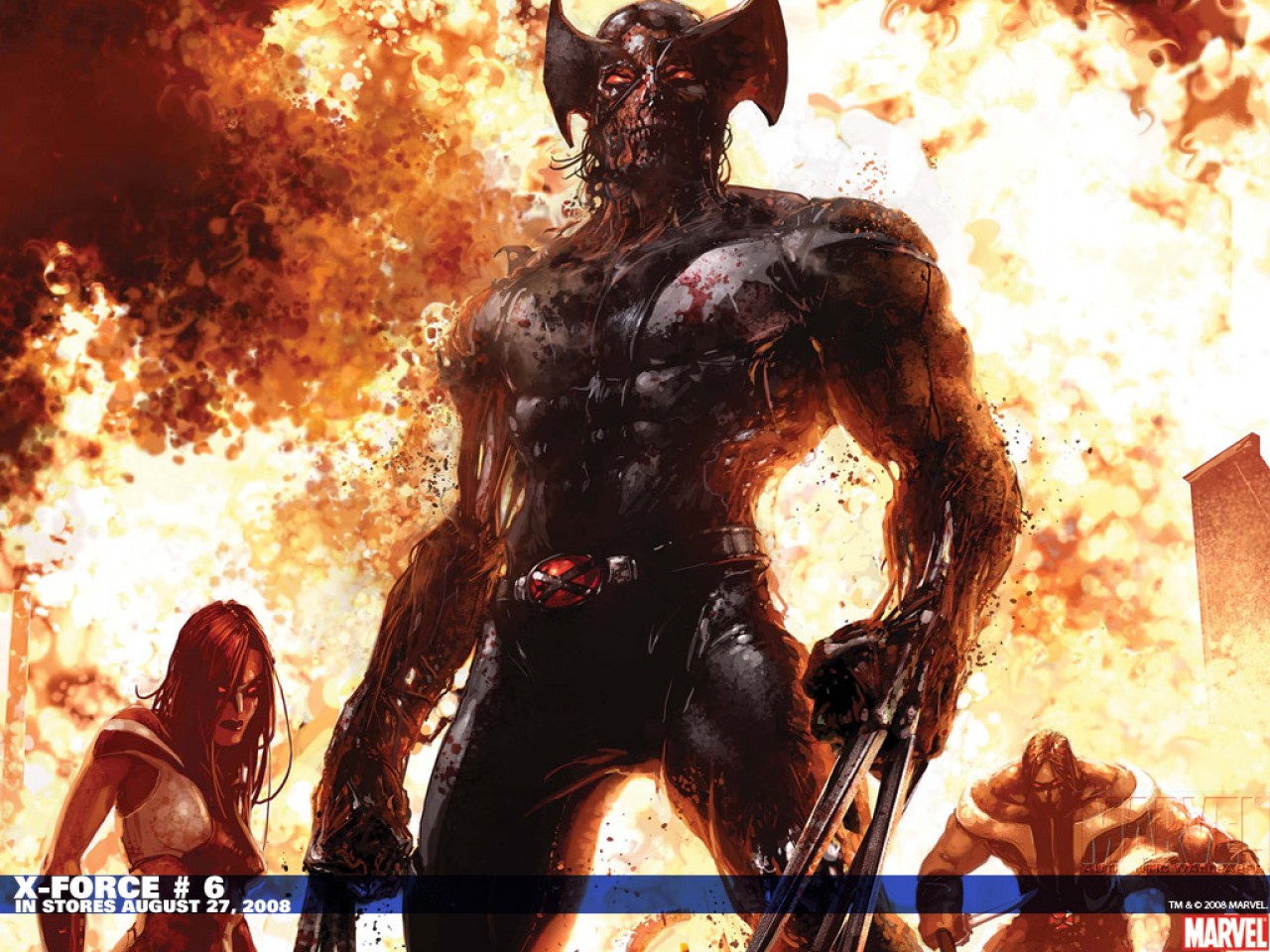 Wolverine from X-Force #6 comic cover HD Wallpaper