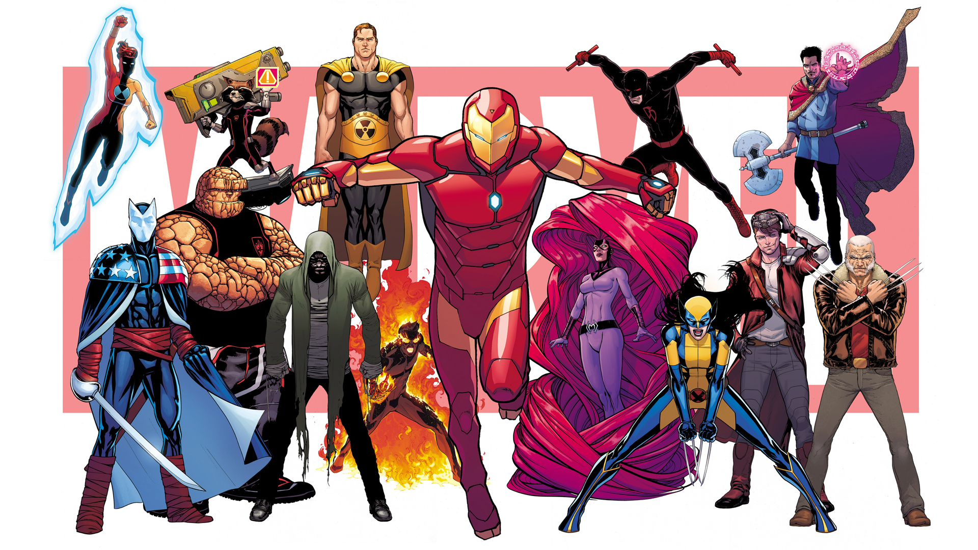 Marvel Superheroes Group Shot HD Wallpaper