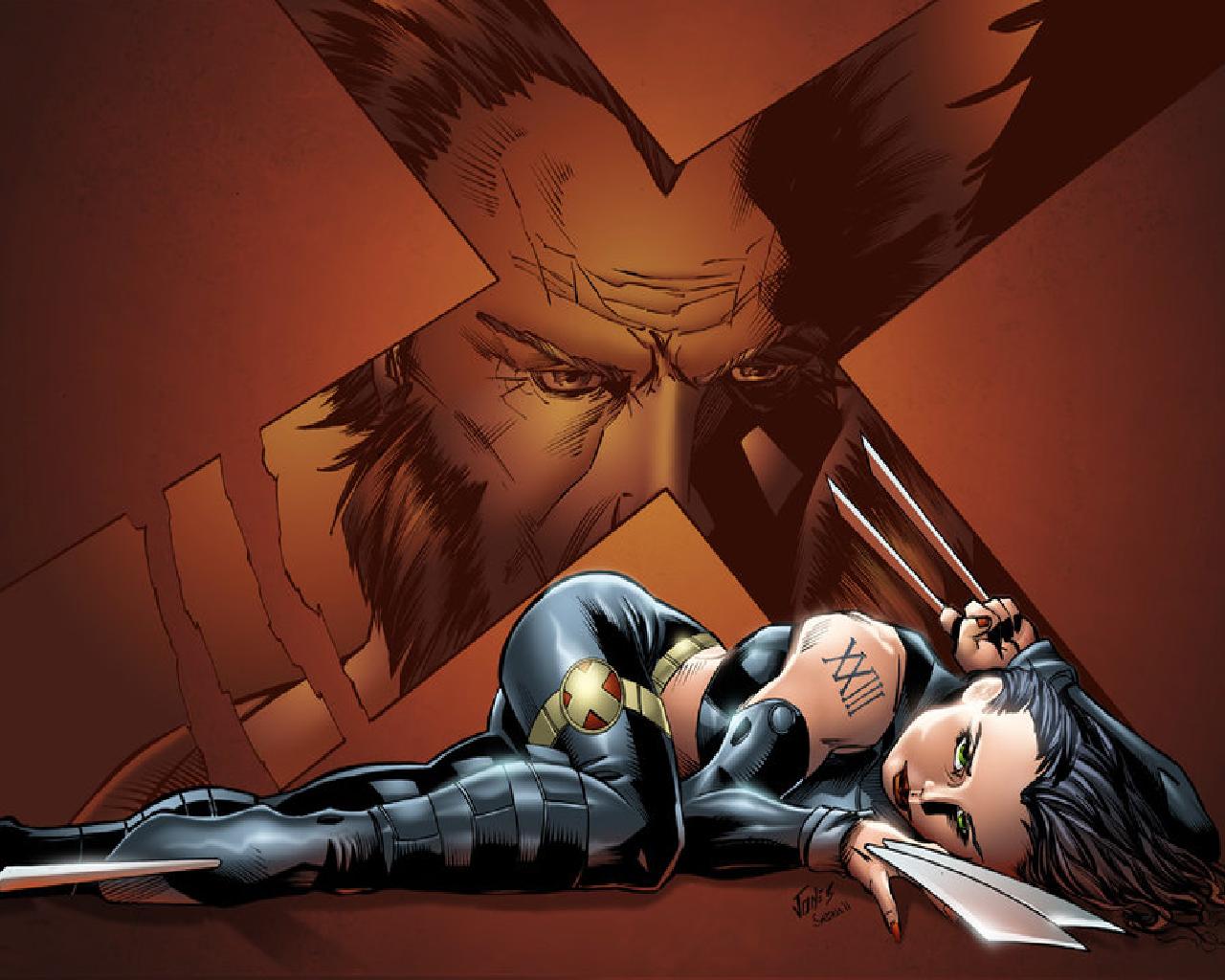 X-23 with Wolverine's shadow HD Wallpaper