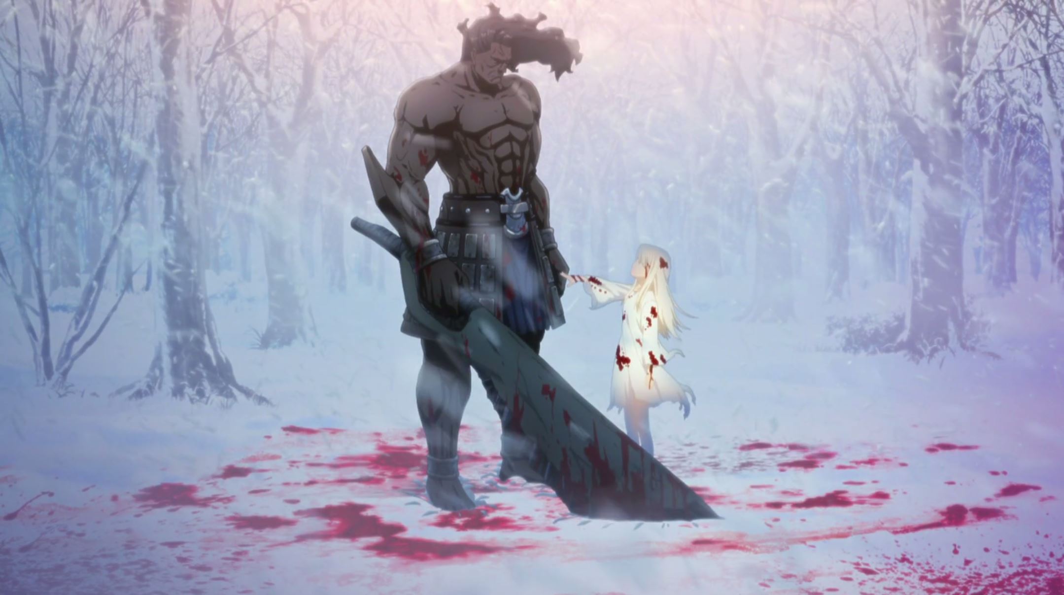 Illyasviel Von Einzbern in a snowy forest HD Wallpaper