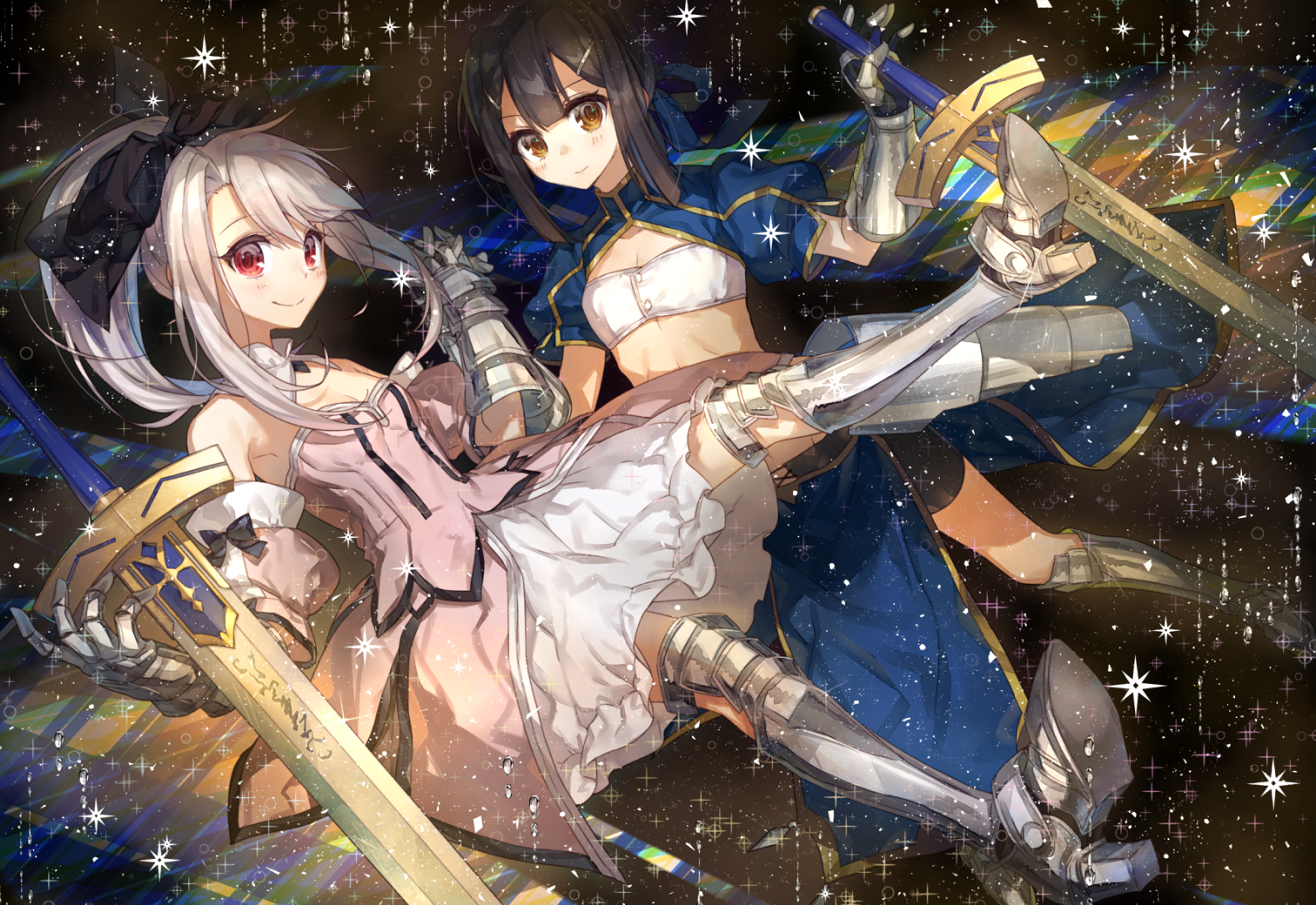 Illyasviel von Einzbern and Saber from Fate/stay night HD Wallpaper