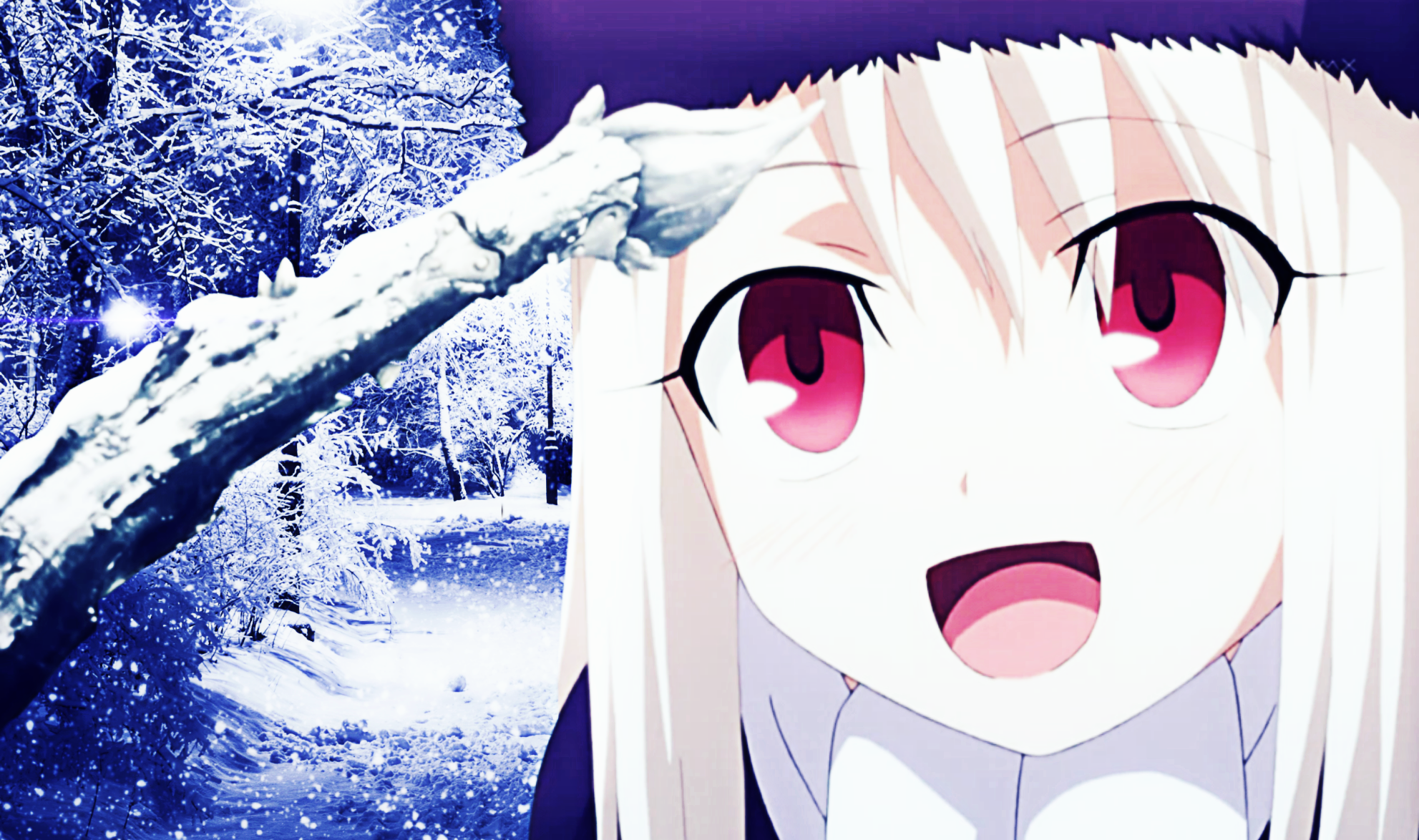Illyasviel Von Einzbern in a Winter Forest HD Wallpaper