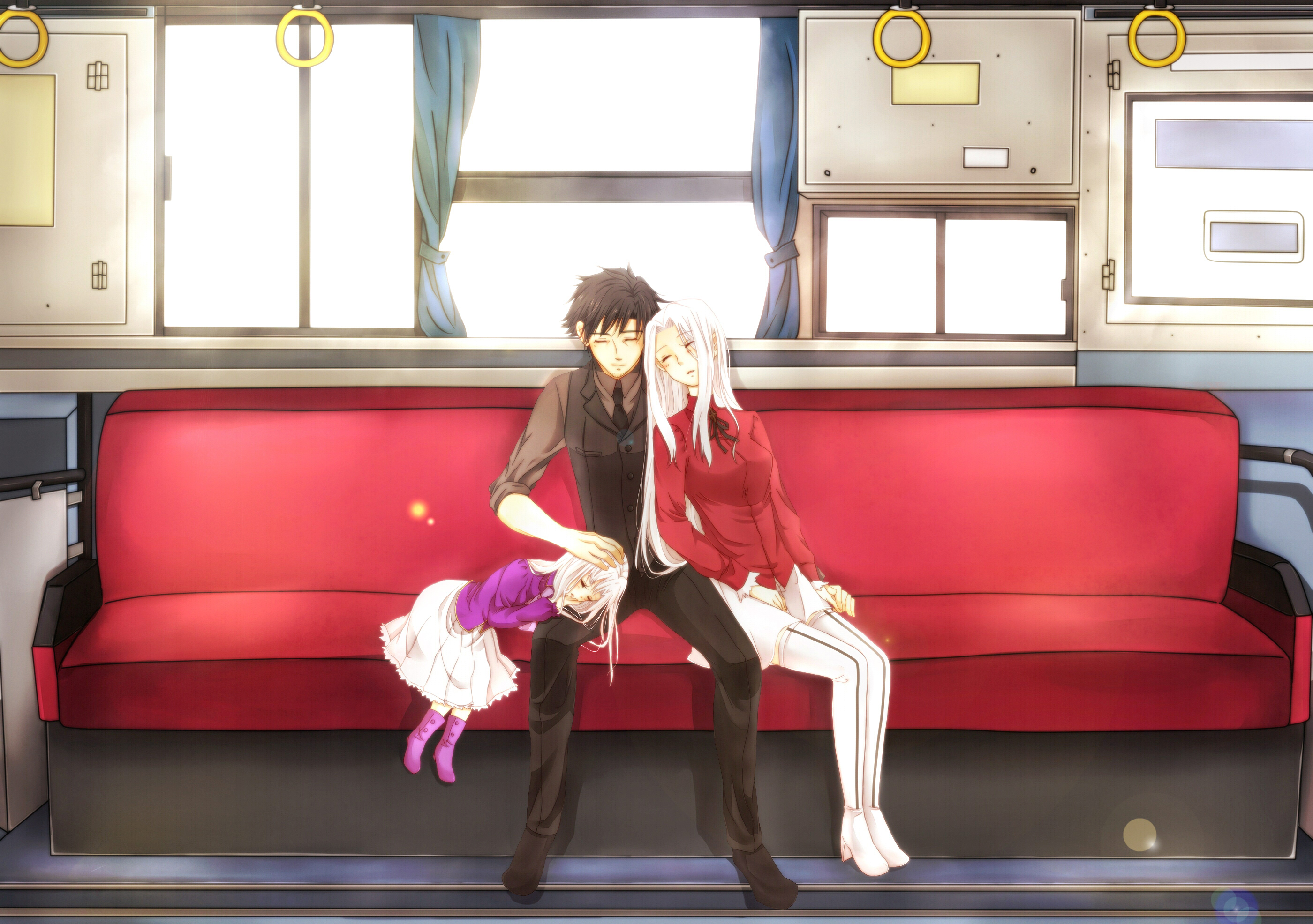 Illyasviel von Einzbern on a train HD Wallpaper
