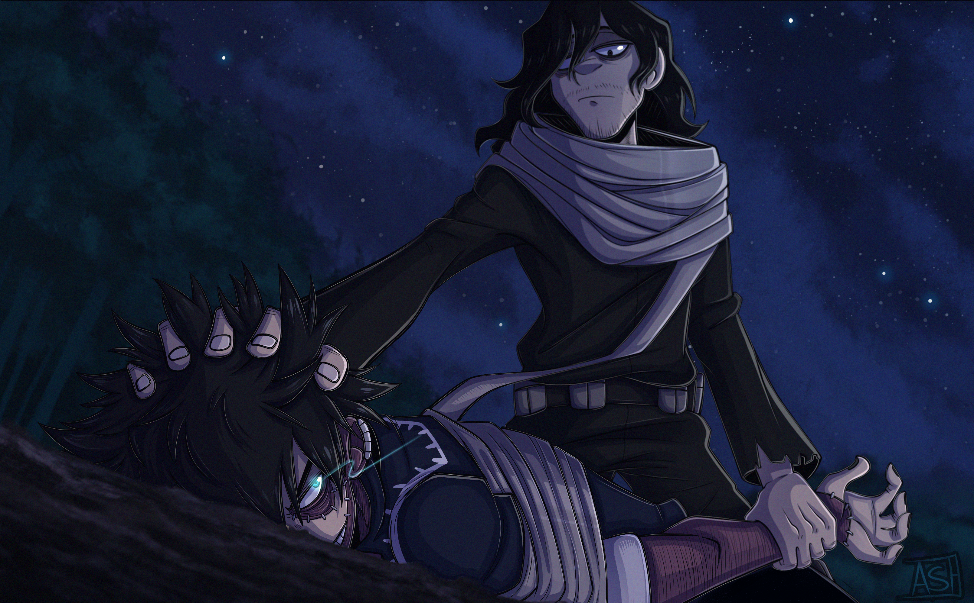 Dabi and Aizawa from My Hero Academia HD Wallpaper