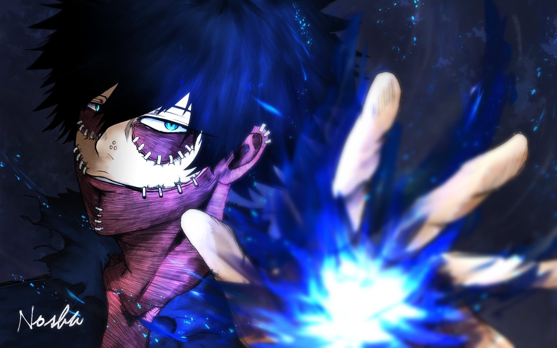 Dabi from My Hero Academia with blue flames HD Wallpaper