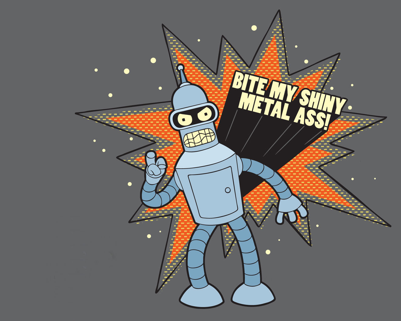 Bender from Futurama with text bubble HD Wallpaper