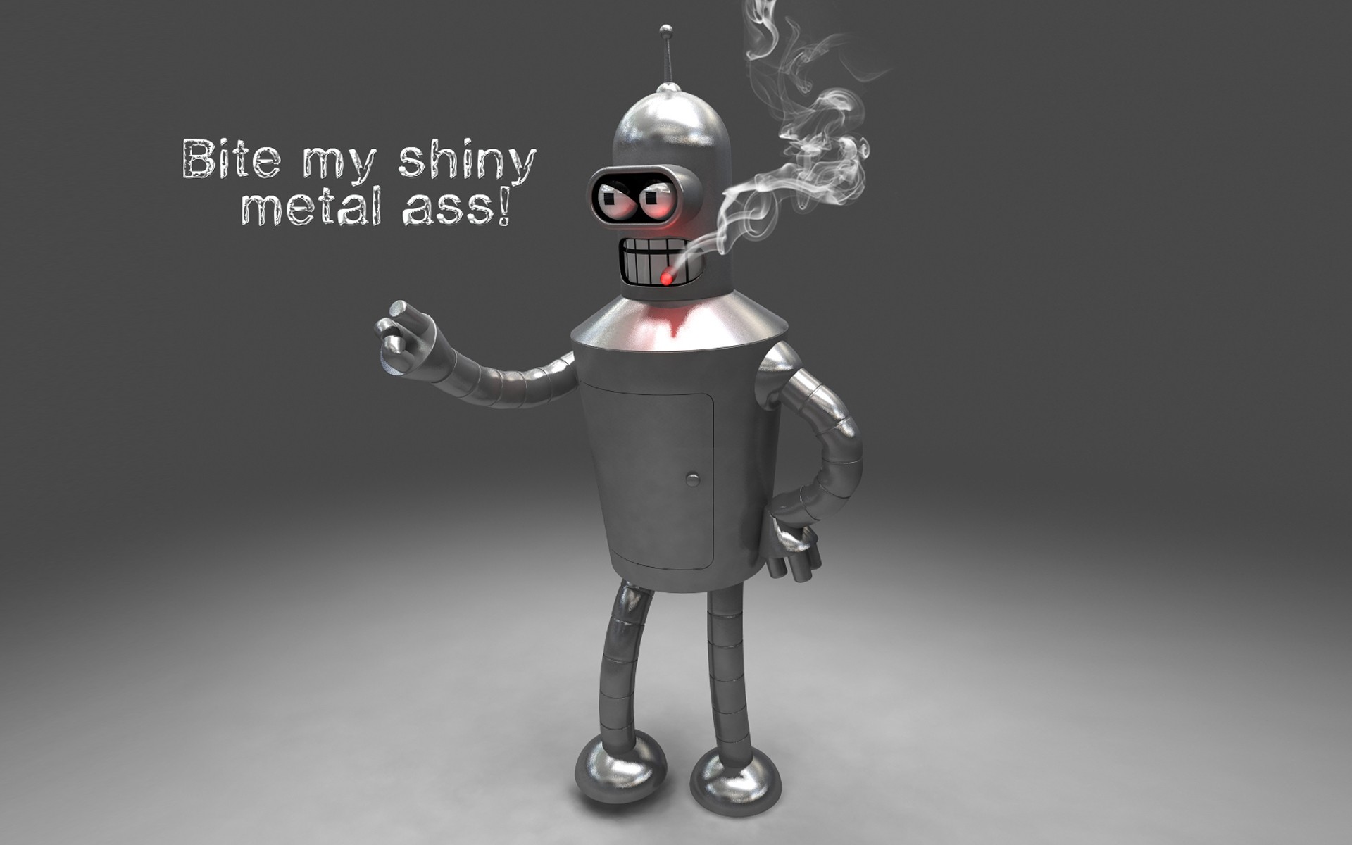 Bender from Futurama smoking HD Wallpaper