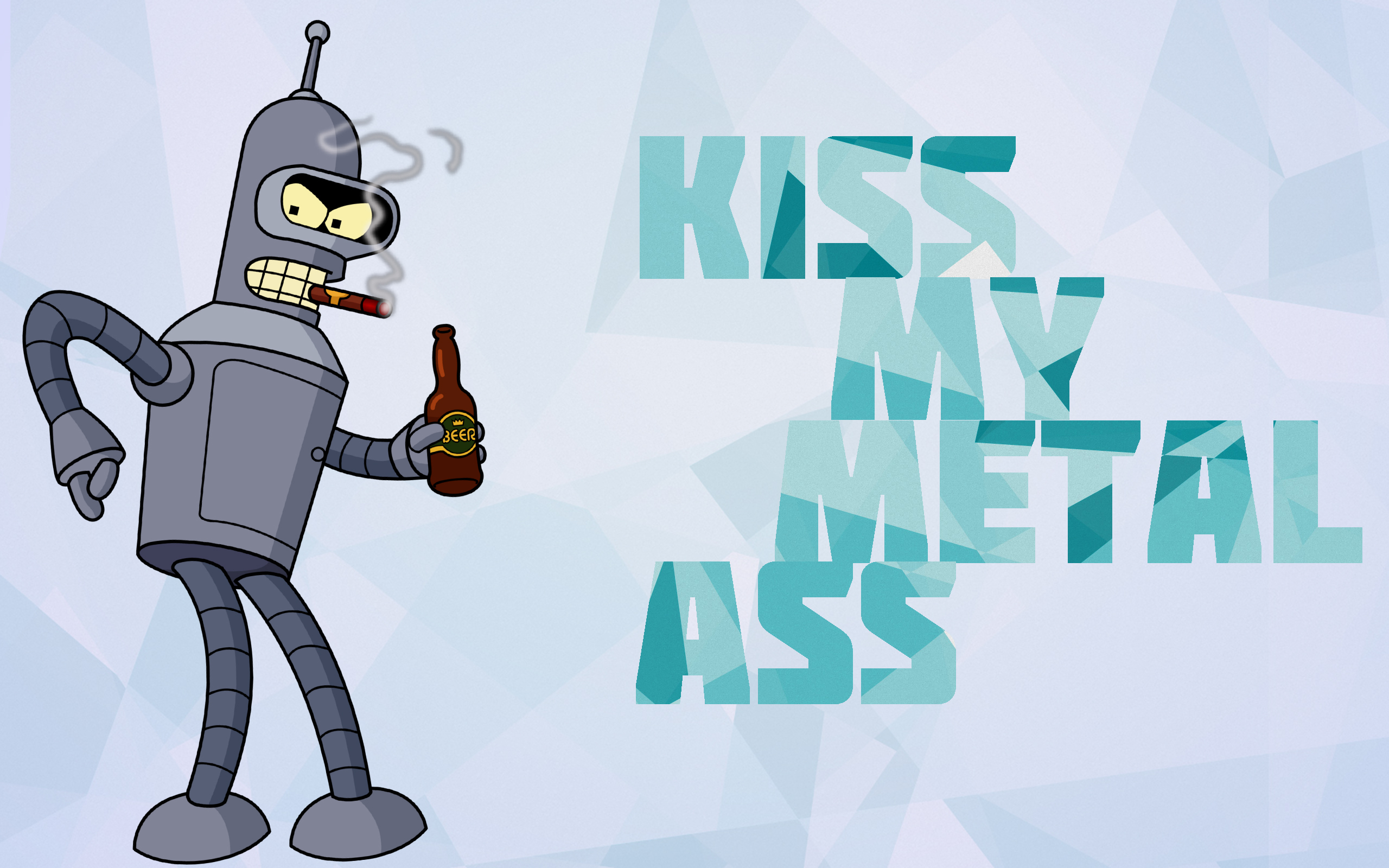 Bender from Futurama smoking and drinking HD Wallpaper
