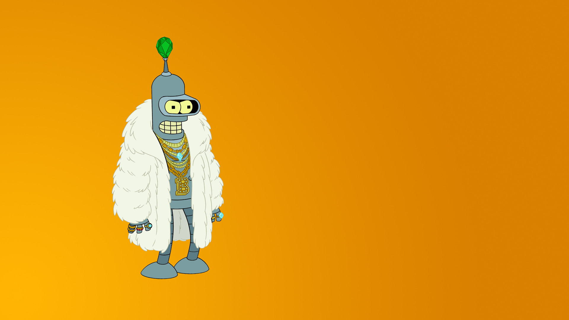Bender from Futurama wearing jewelry HD Wallpaper