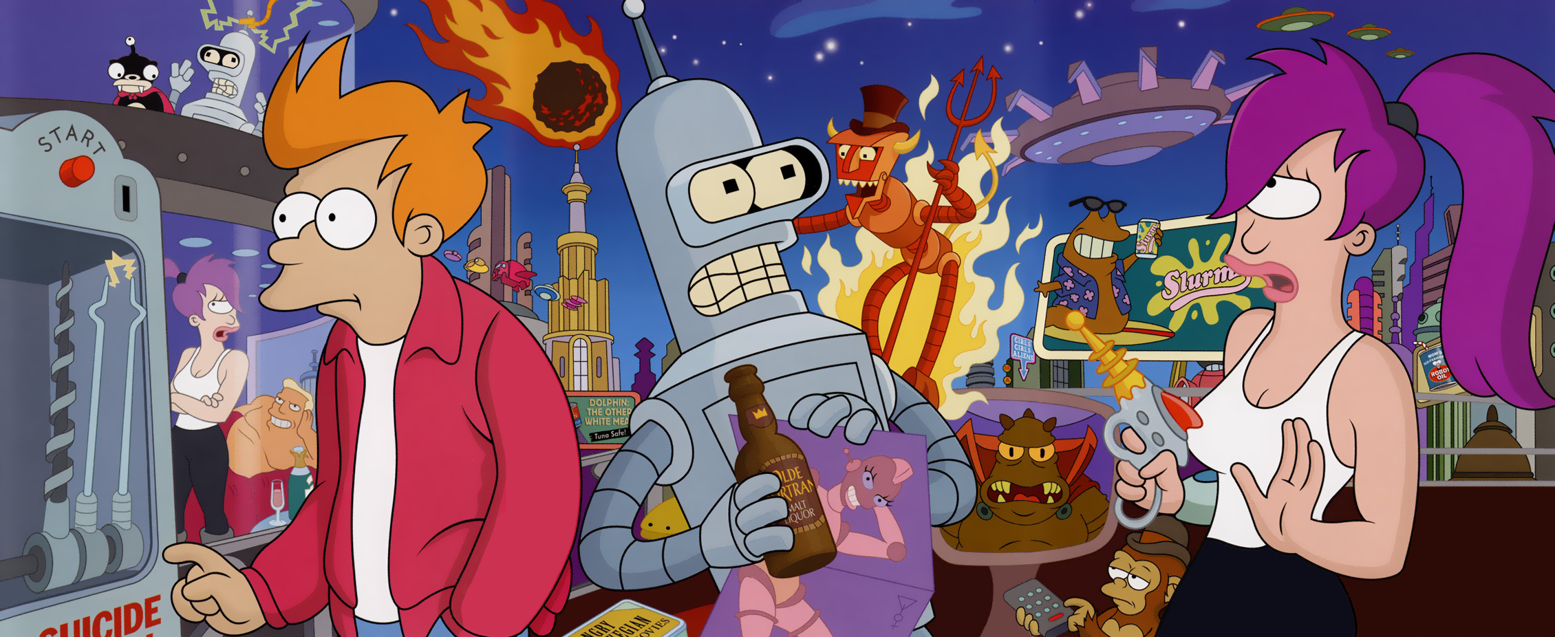 Bender from Futurama in a bar HD Wallpaper
