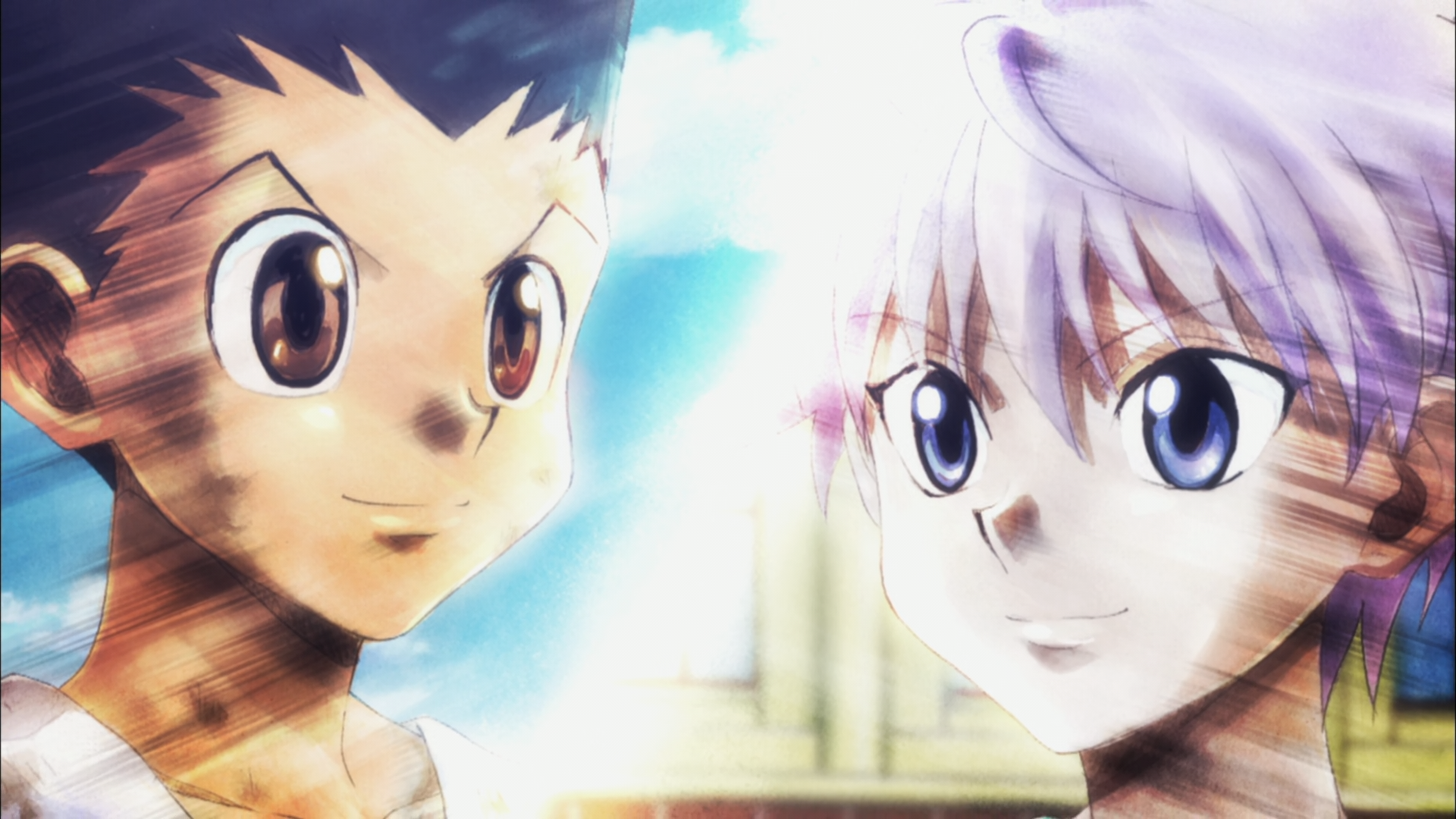 Killua Zoldyck Smiling in Bright Sunlight HD Wallpaper
