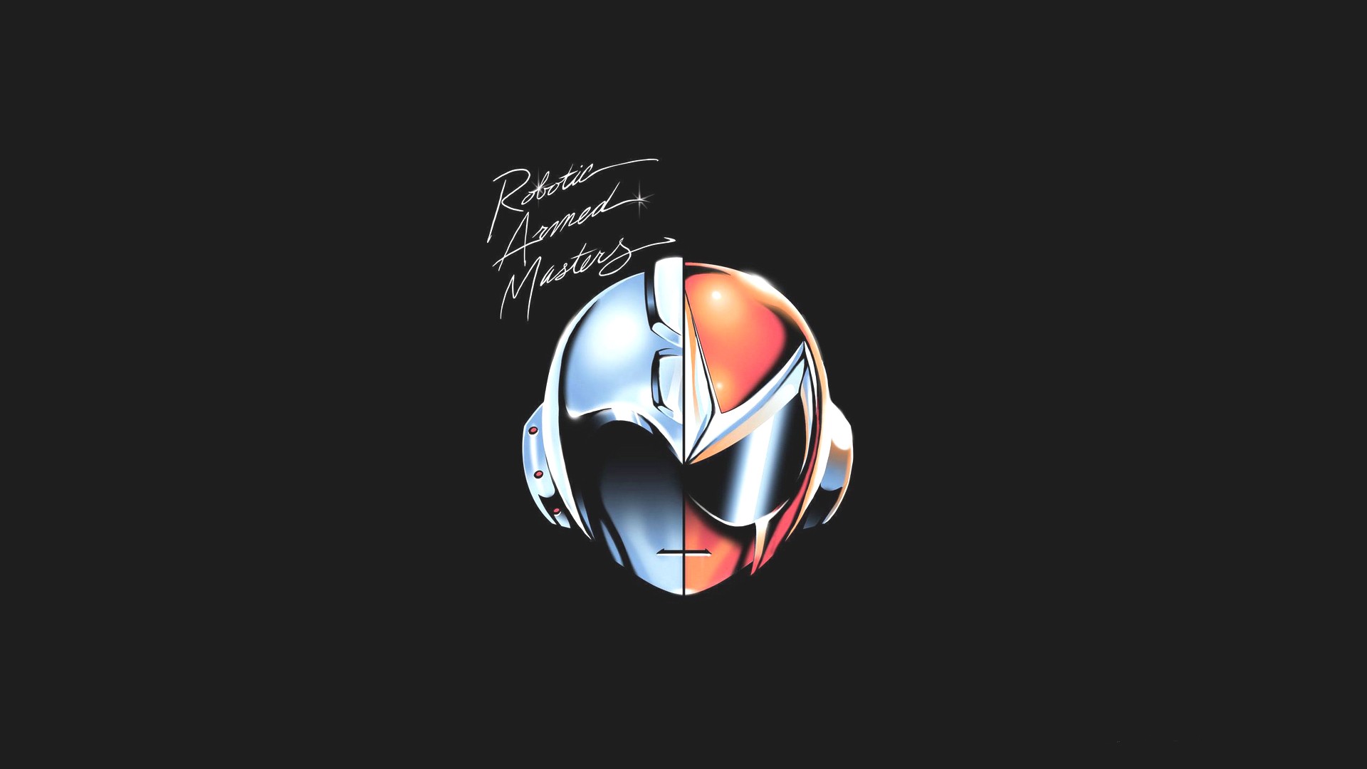 Robotic Armed Masters logo with Mega Man helmet HD Wallpaper