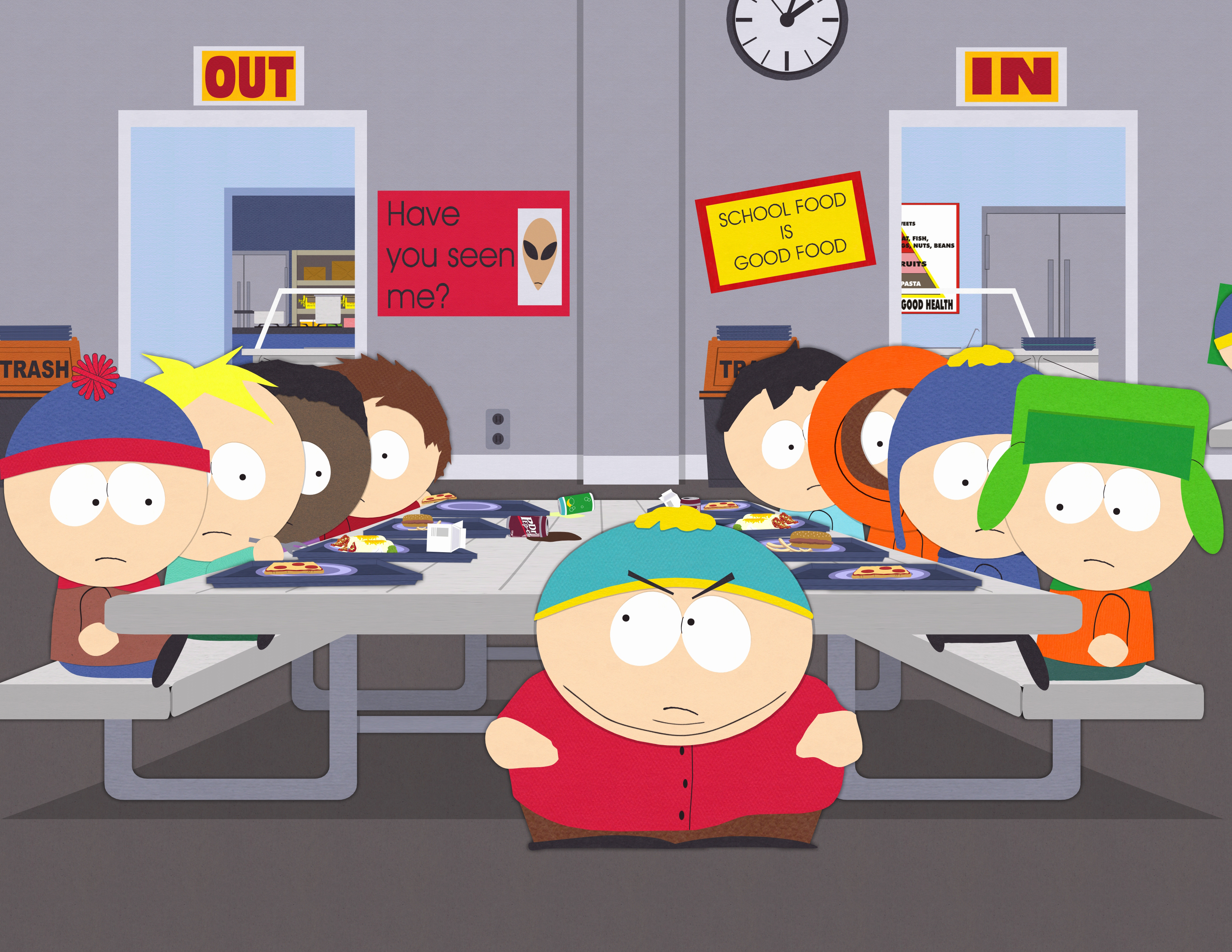 South Park characters in a school cafeteria HD Wallpaper