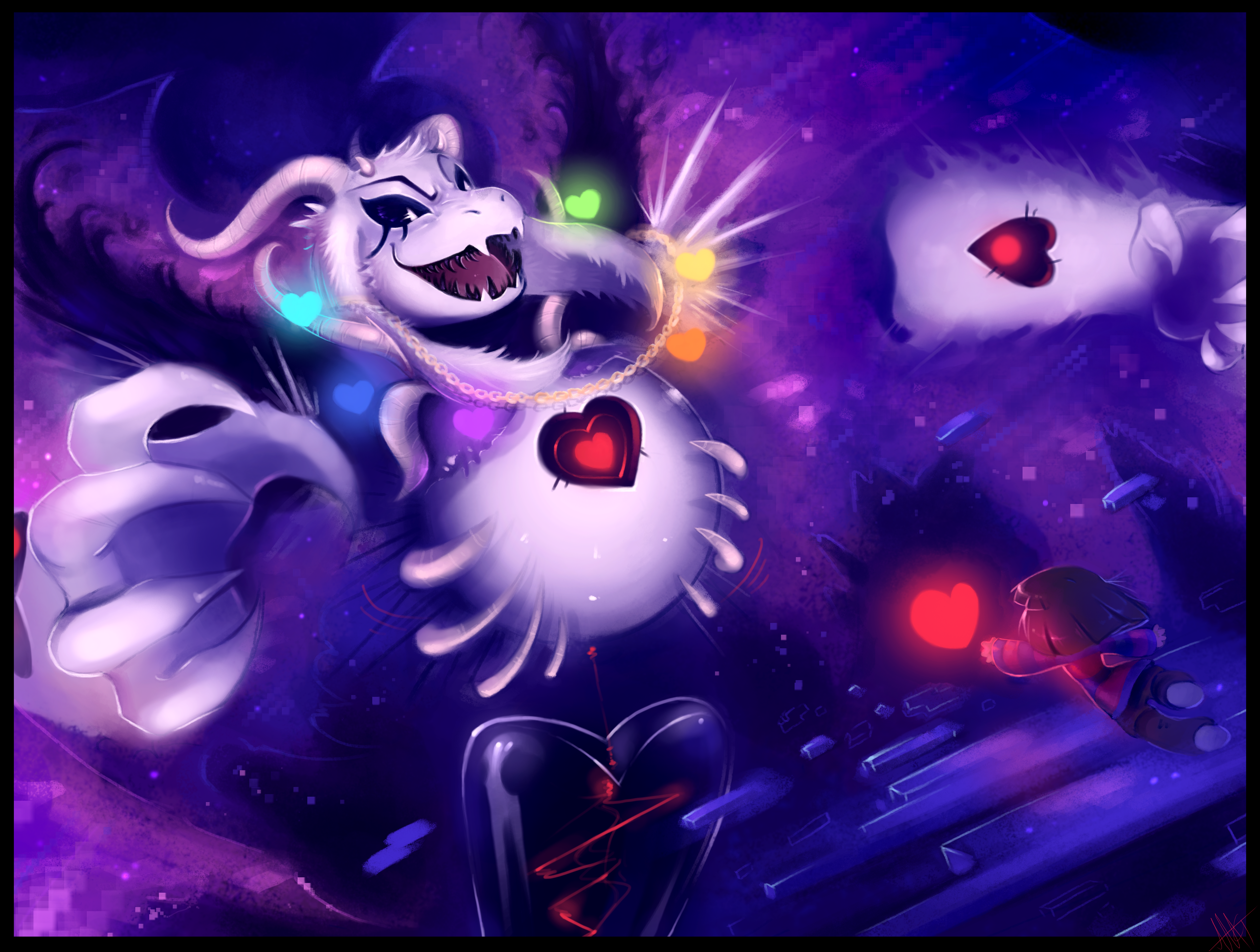 Asriel Dreemurr and Frisk from Undertale HD Wallpaper