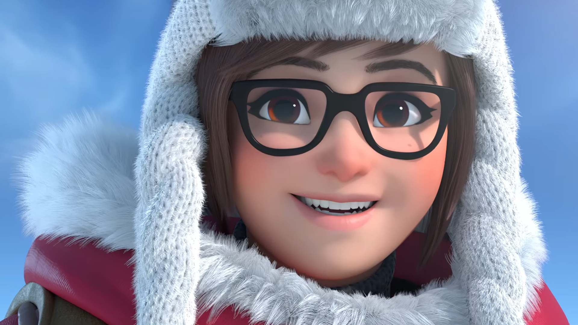 Mei from Overwatch wearing a winter hat HD Wallpaper