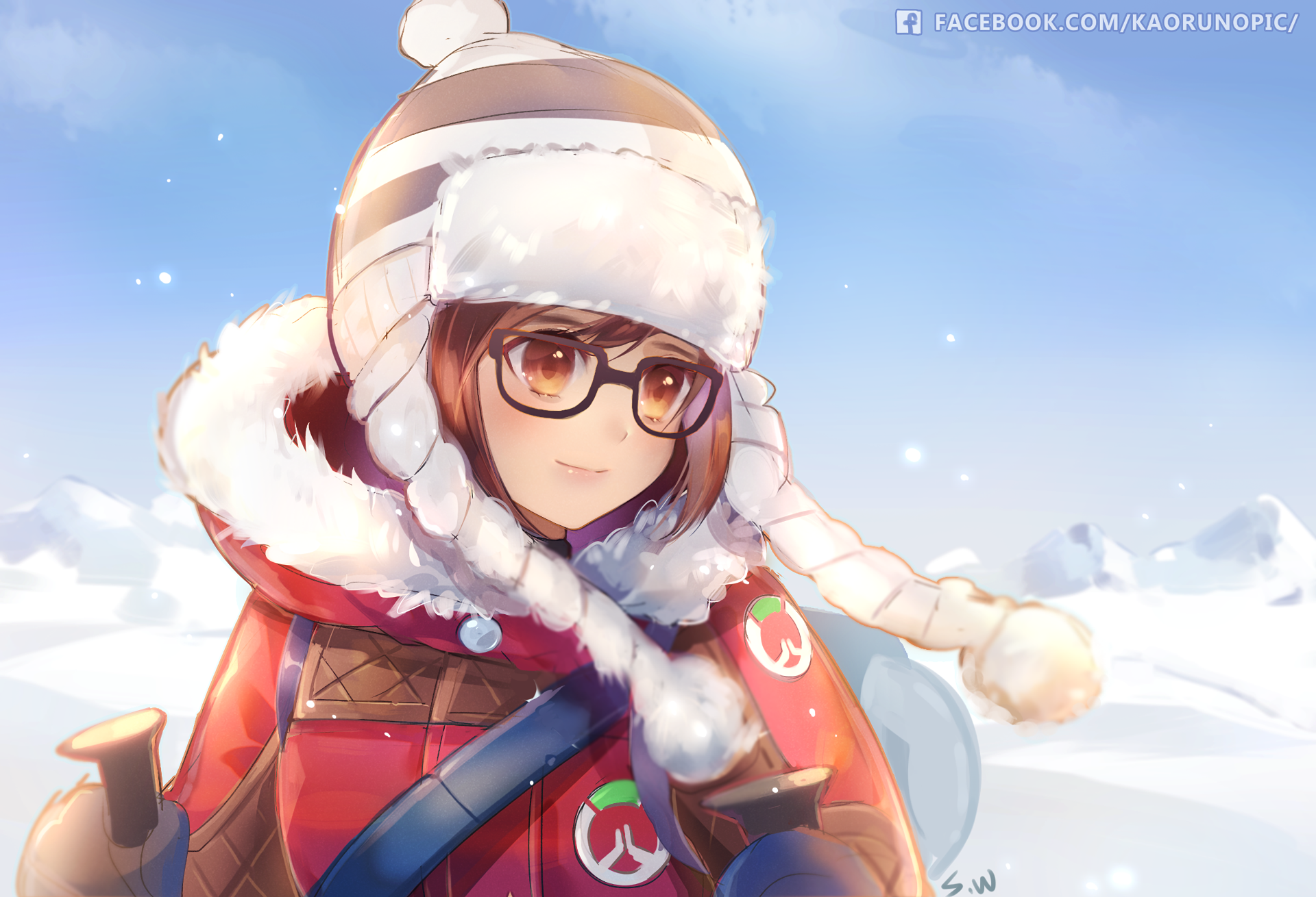 Mei from Overwatch in winter attire HD Wallpaper