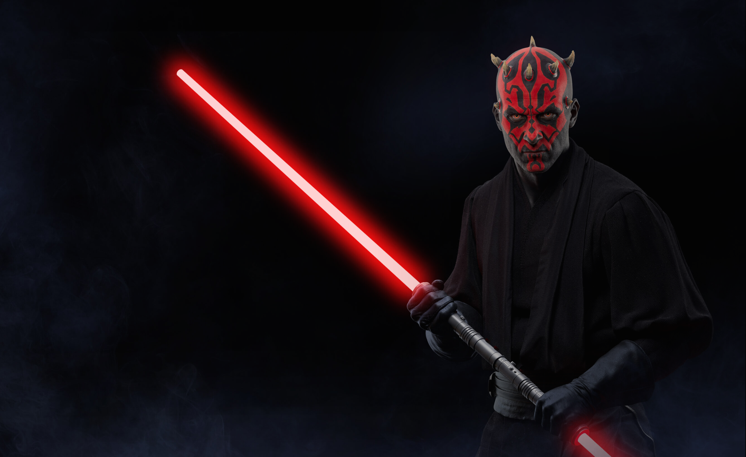 Darth Maul from Star Wars with a lightsaber HD Wallpaper