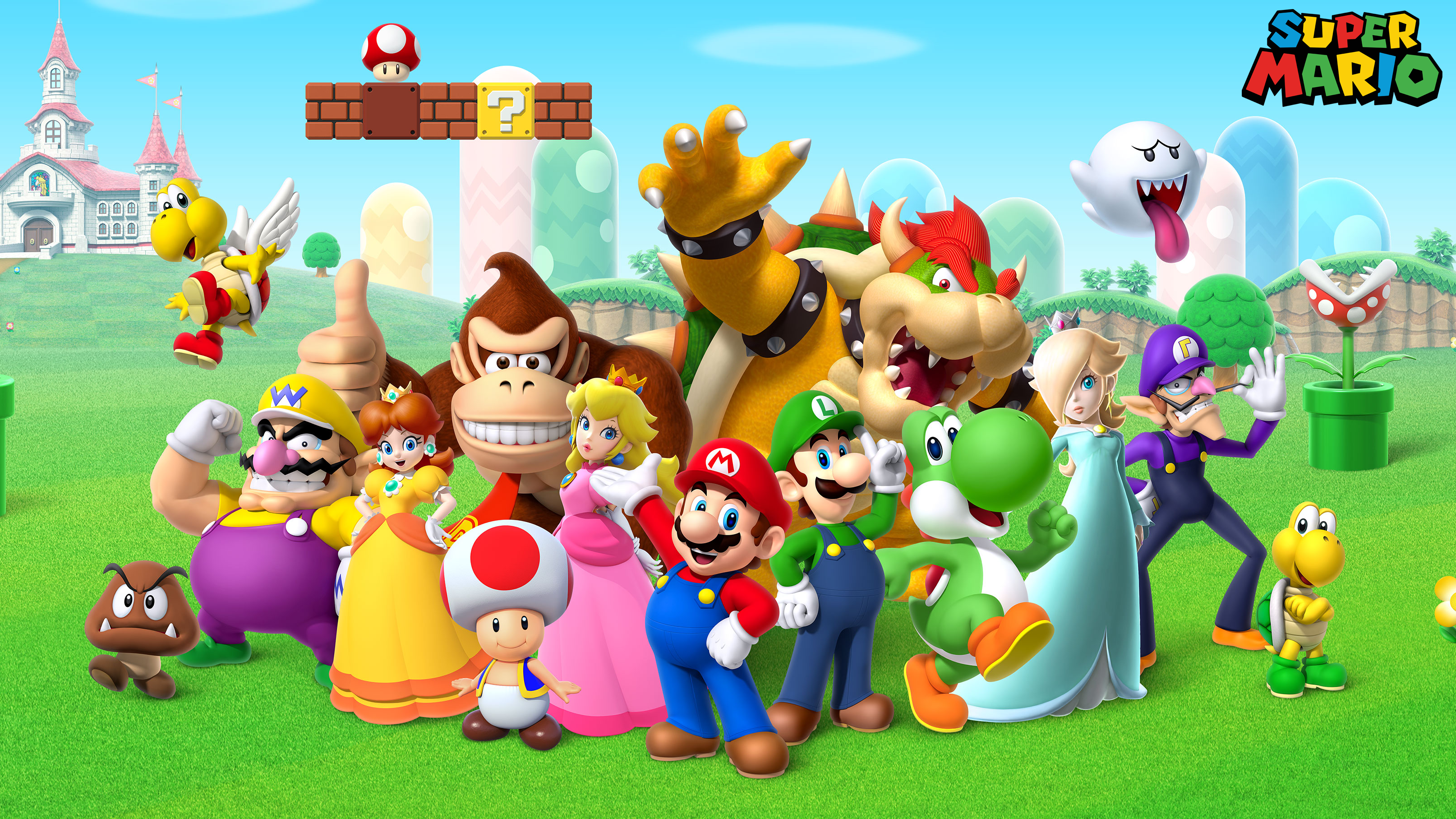 Super Mario characters group photo HD Wallpaper