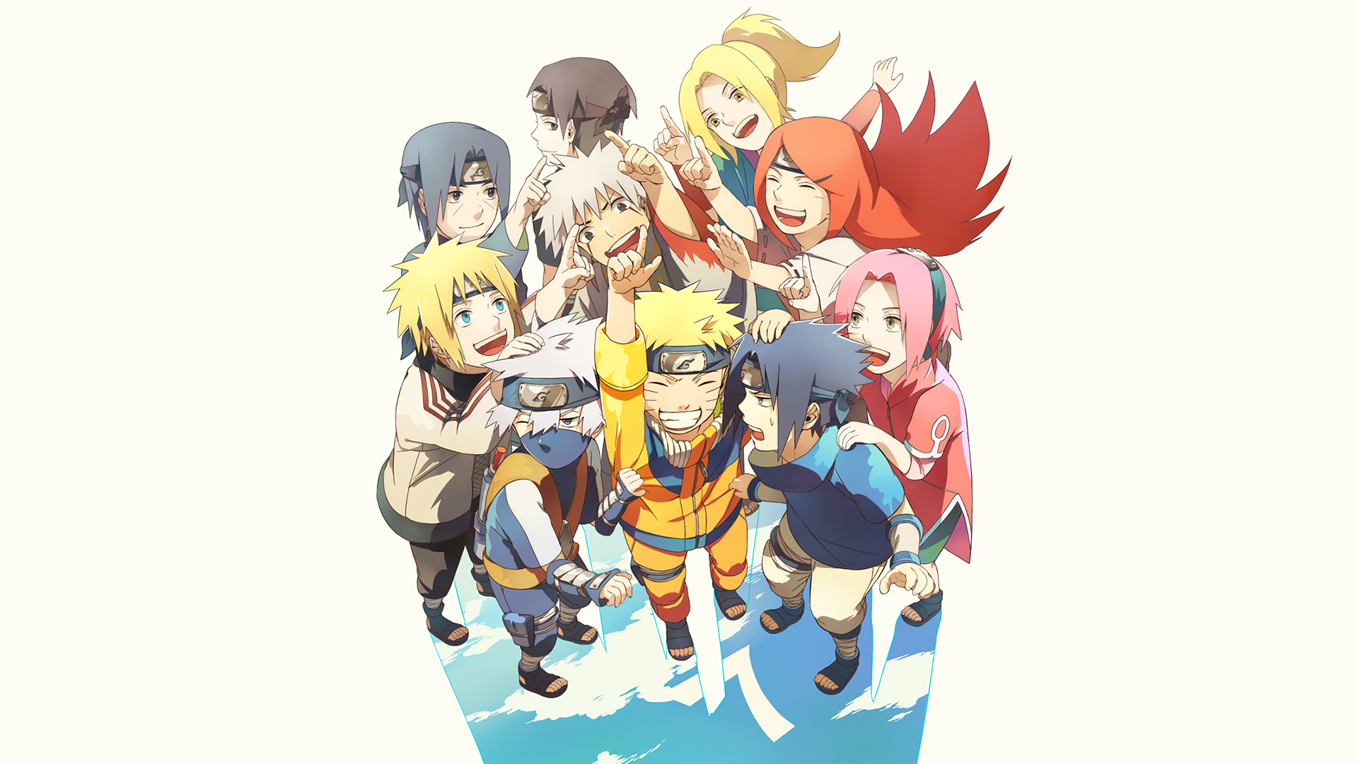 Naruto characters group portrait HD Wallpaper