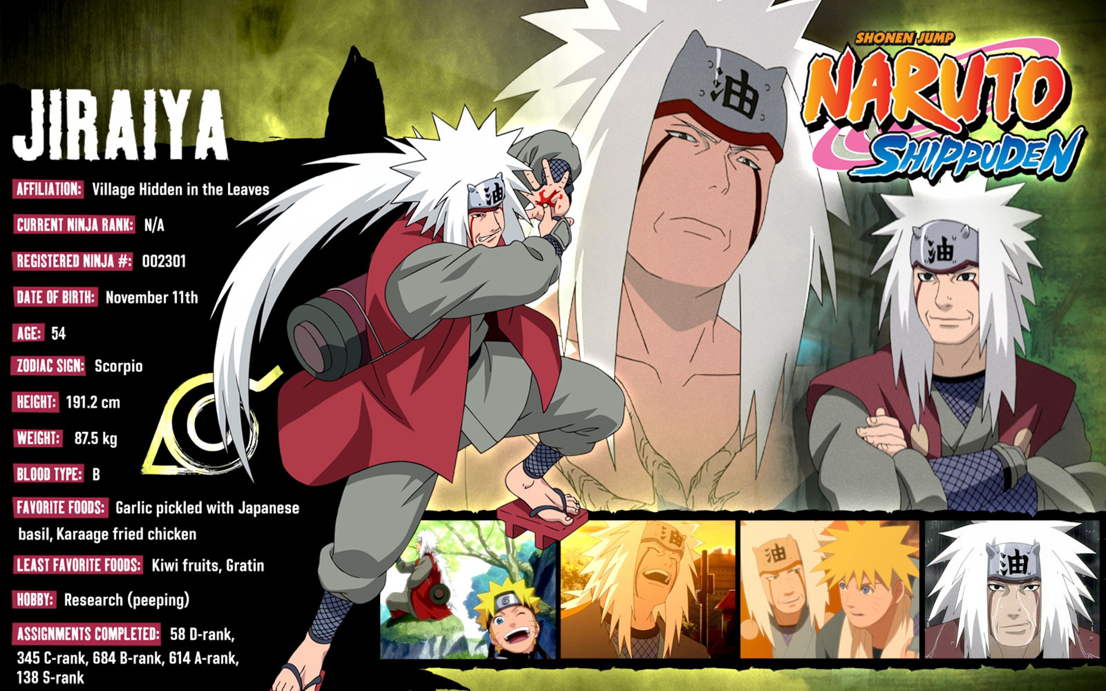 Jiraiya from Naruto Shippuden Character Profile HD Wallpaper