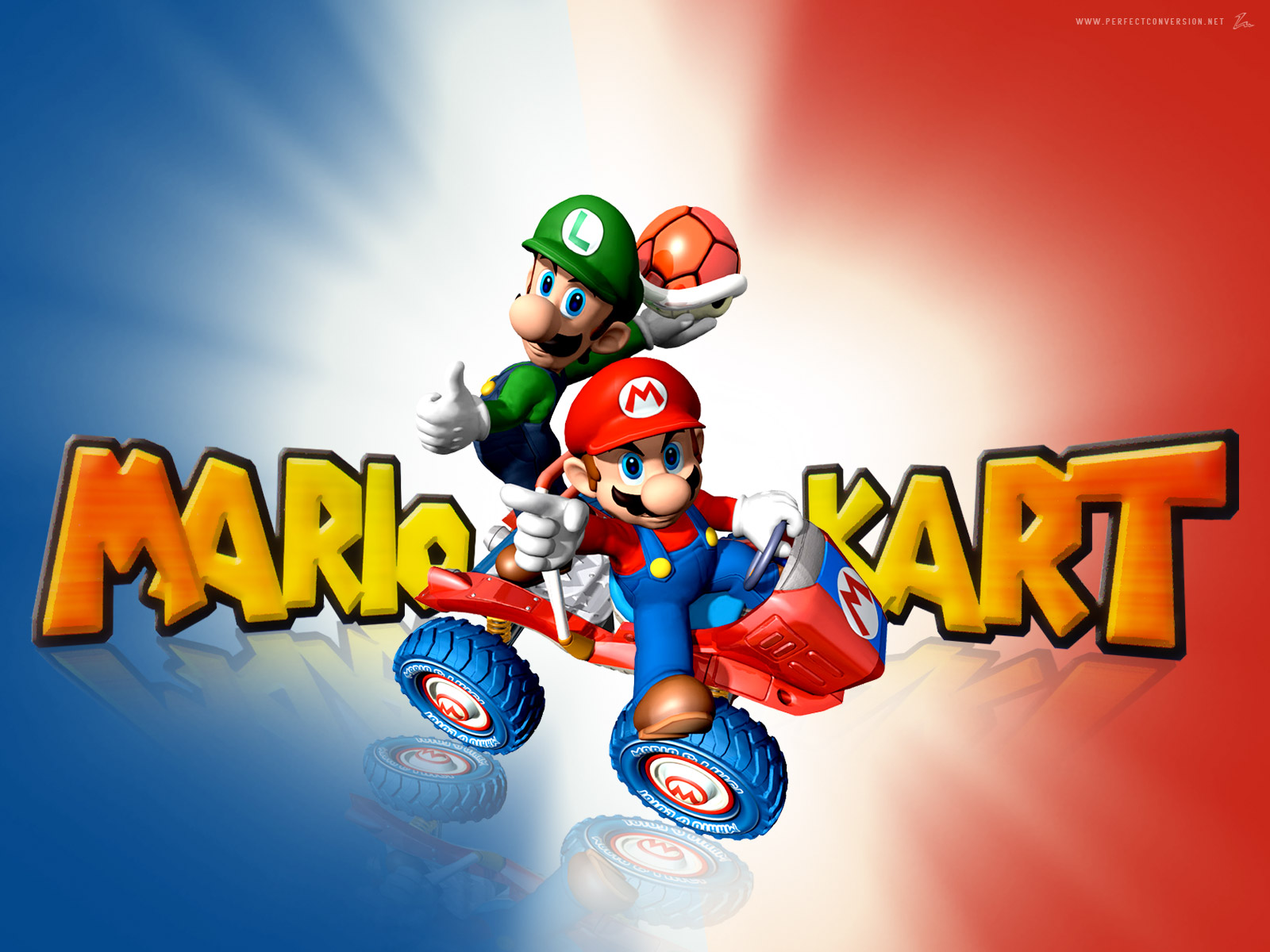 Mario and Luigi from Mario Kart HD Wallpaper