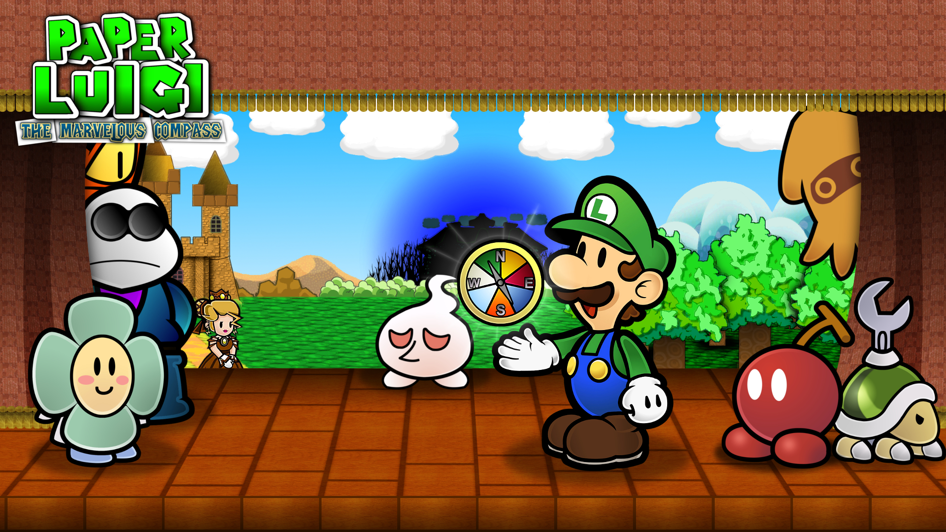 Paper Luigi: The Marvelous Compass HD Wallpaper