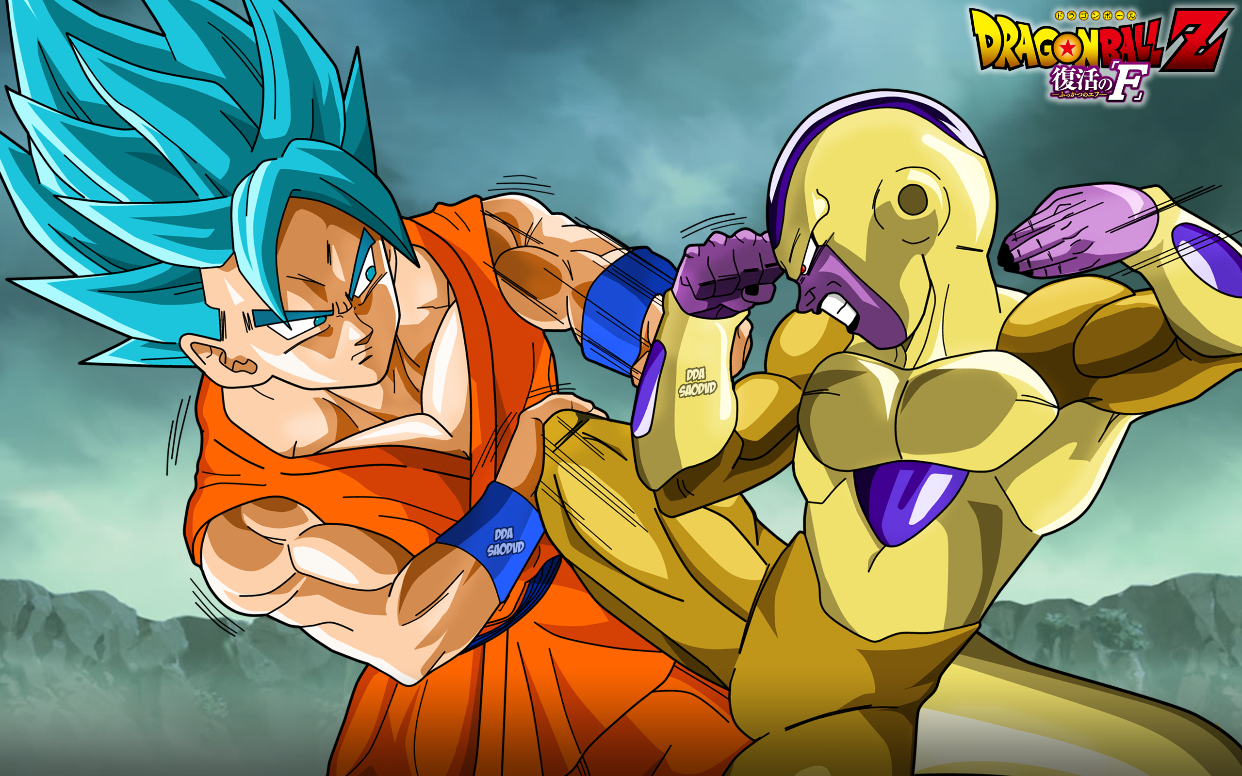 Goku vs Golden Frieza from Dragon Ball Z: Resurrection 'F' HD Wallpaper