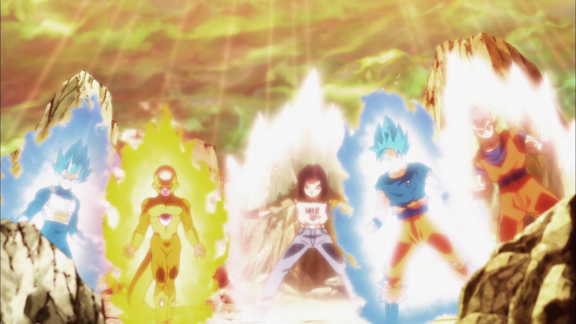 Dragon Ball Super: Frieza, Goku, Vegeta, and Android 17 HD Wallpaper