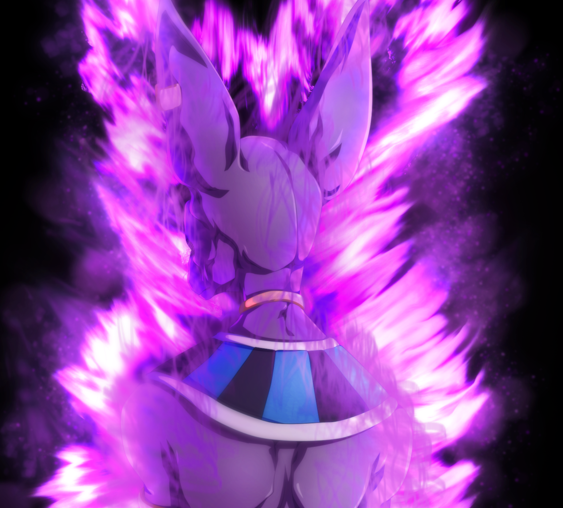 Beerus from Dragon Ball with purple aura HD Wallpaper