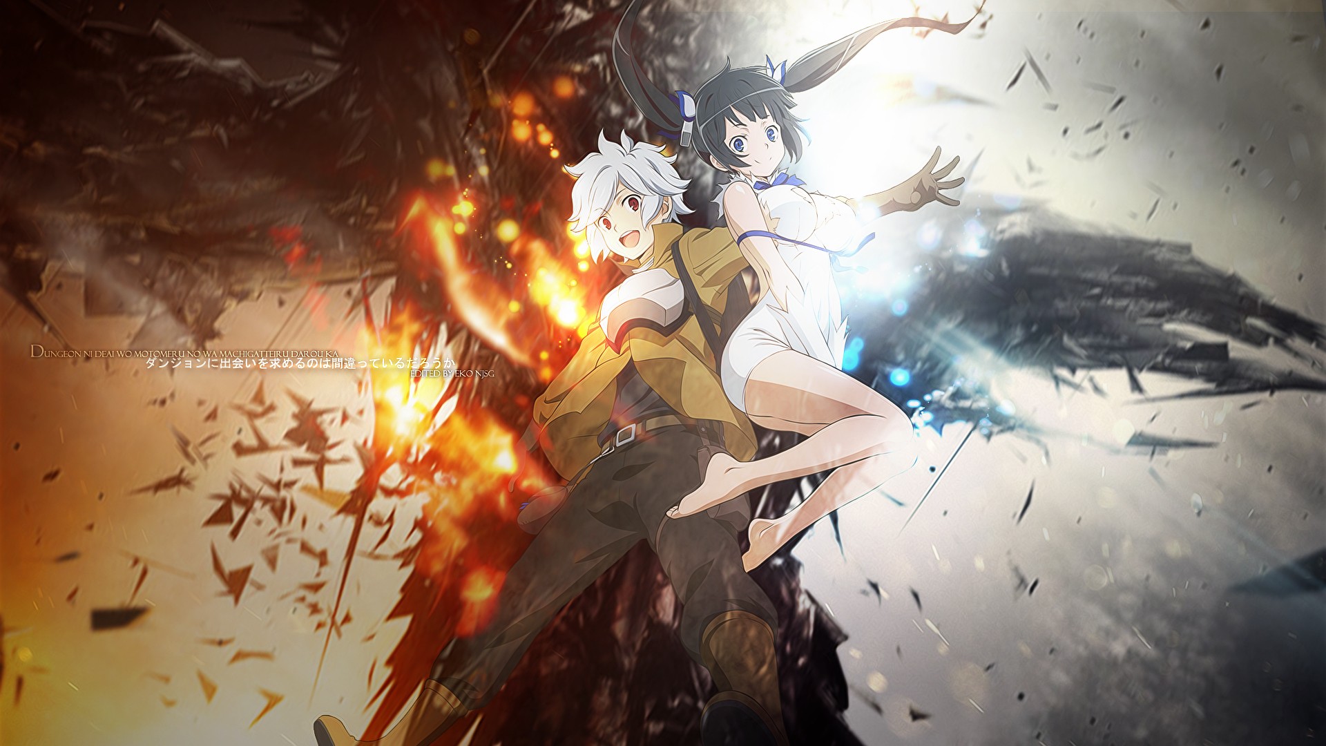Bell Cranel and Hestia from DanMachi HD Wallpaper