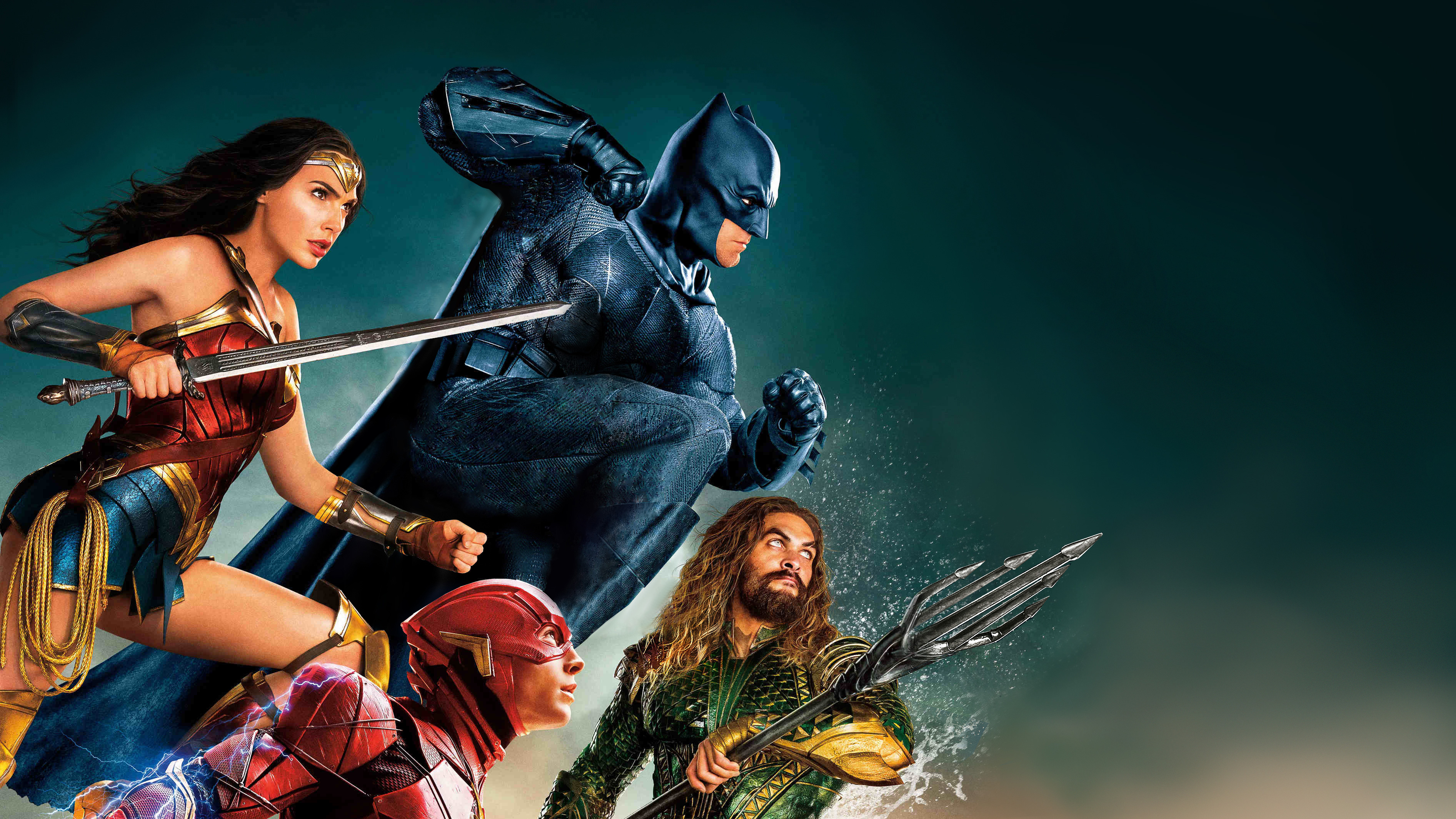 Justice League: Wonder Woman, Batman, Aquaman, and The Flash HD Wallpaper