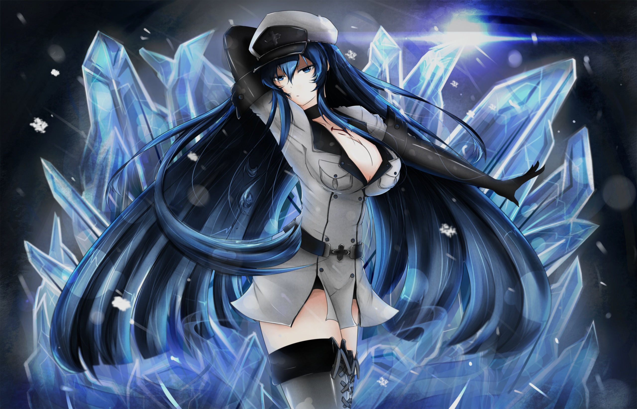 Esdeath in Wintery Crystal Landscape HD Wallpaper
