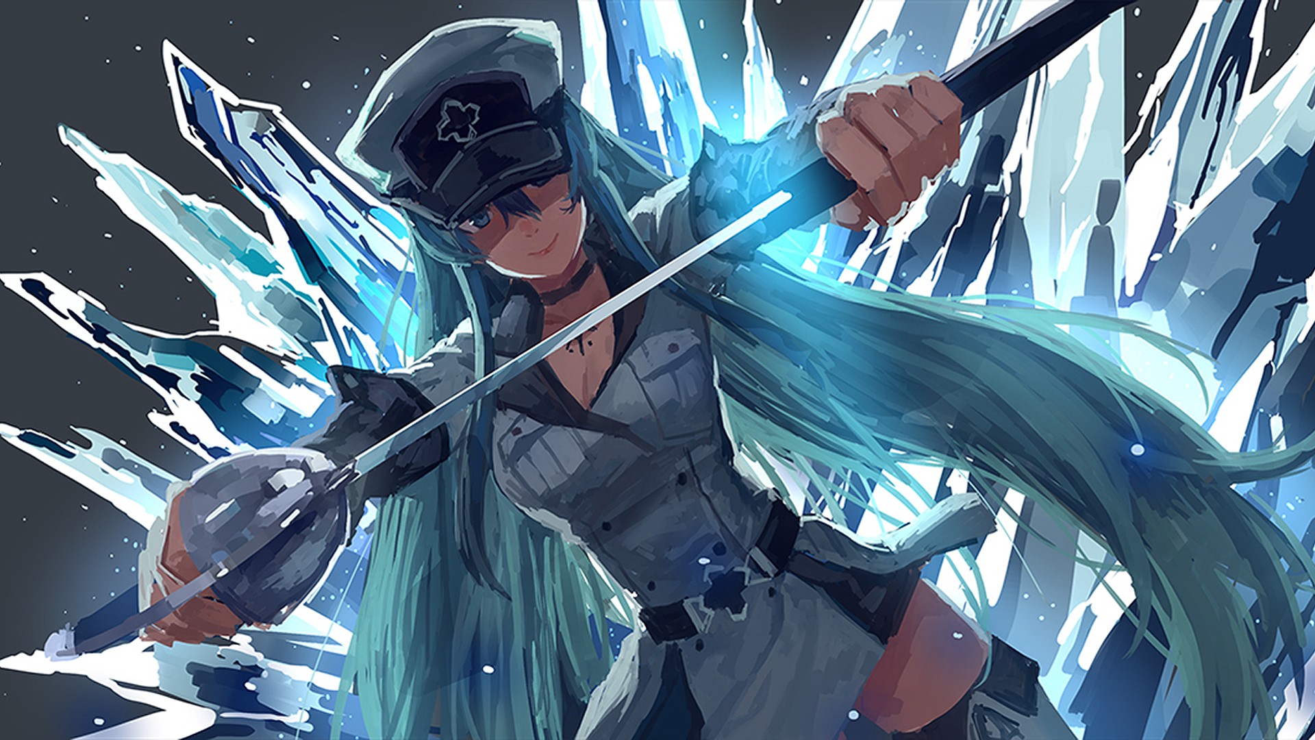 Esdeath from Akame Ga Kill! with ice powers HD Wallpaper